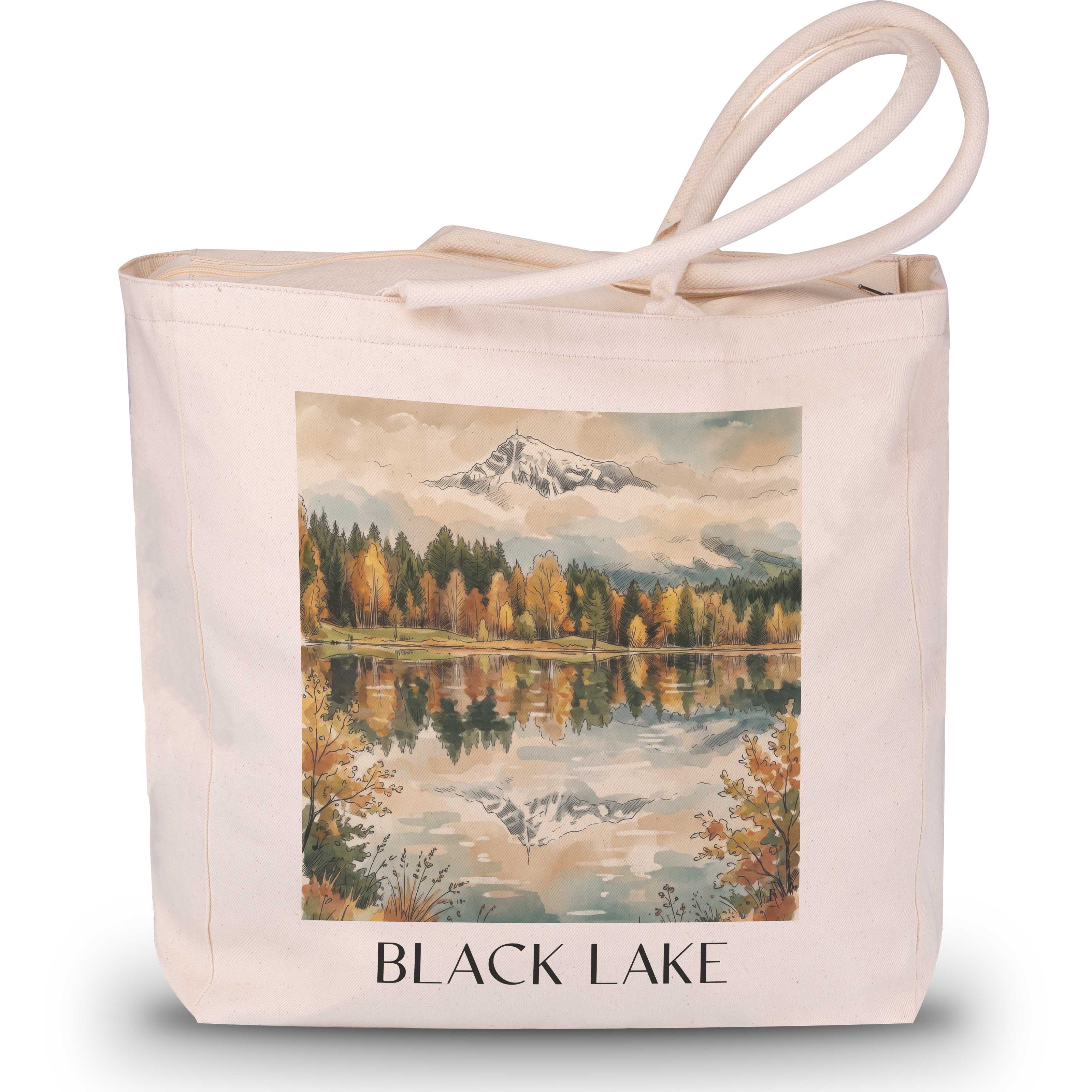 Schwarzsee Shopping Tasche - Kitzbühel - Österreich Tote Bag - Einkaufstasche im Aquarell Stil - favplace