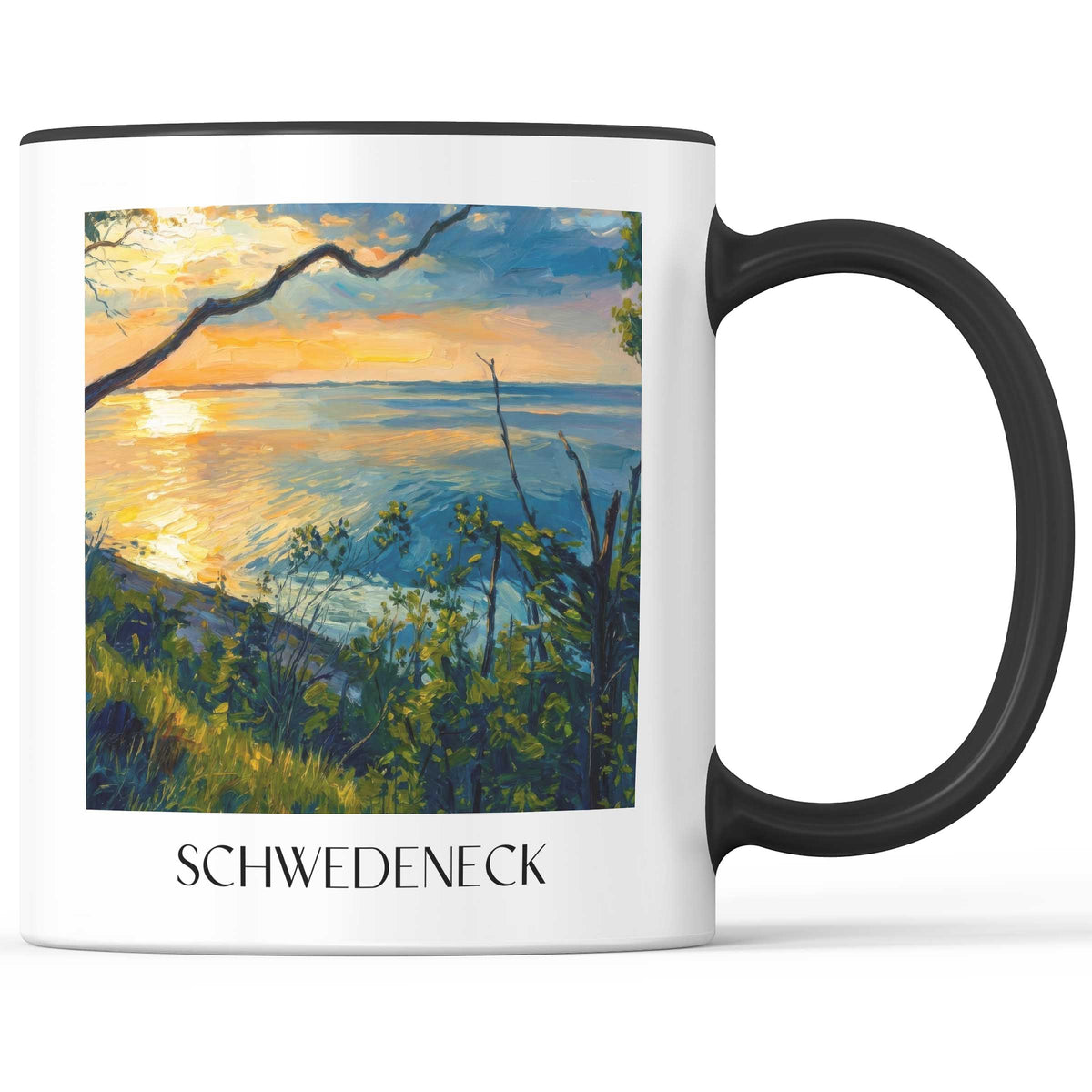 Schwedeneck Kaffeebecher - Schleswig-Holstein - Deutschland Becher - Kaffeetasse im Ölgemälde Stil - favplace