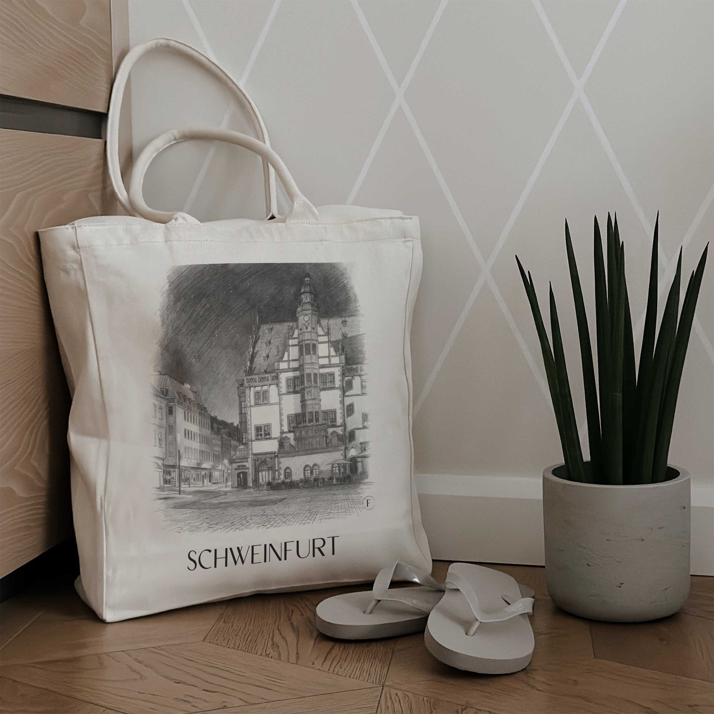 schweinfurt-deutschland-einkaufstasche-bleistift-zeichnung-drawing