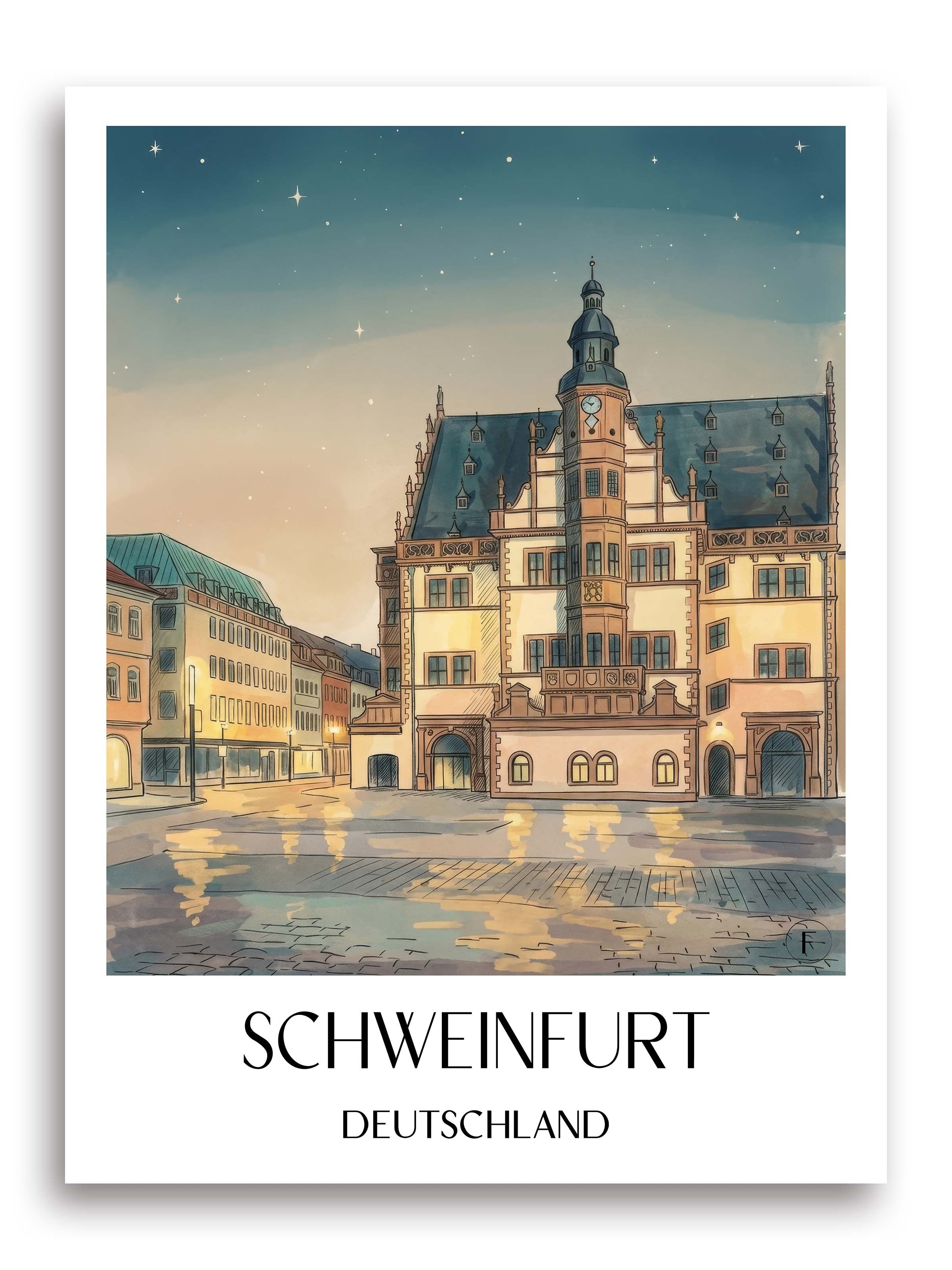 schweinfurt-deutschland-poster-aquarell