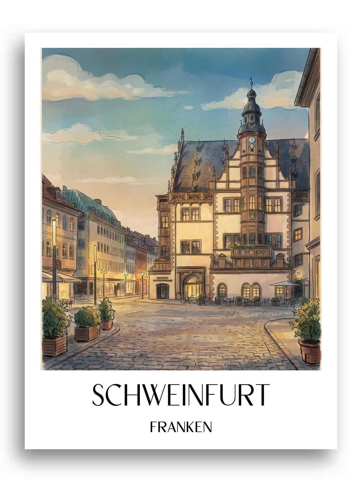 schweinfurt-franken-deutschland-poster-aquarell