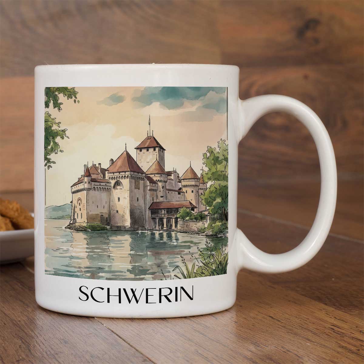 schwerin-mecklenburg-deutschland-kaffeebecher-aquarell