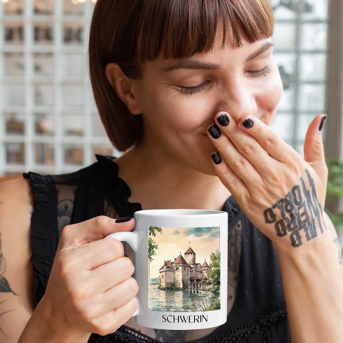 schwerin-mecklenburg-deutschland-kaffeebecher-aquarell