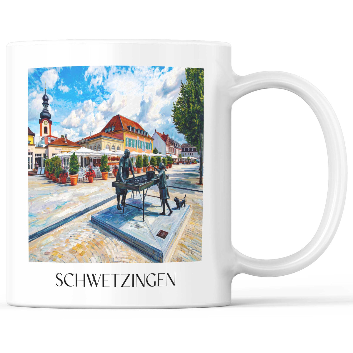 Schwetzingen Kaffeebecher - Rhein-Neckar - Deutschland Becher - Kaffeetasse im Ölgemälde Stil - favplace