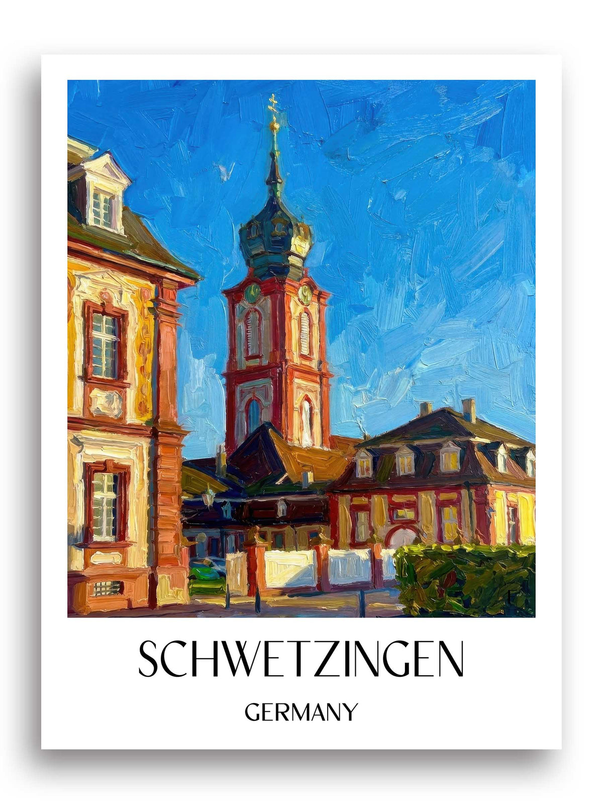 Schwetzingen Poster - Kurpfalz - Deutschland Kunstdruck - Ölgemälde von A4 bis A1 - favplace