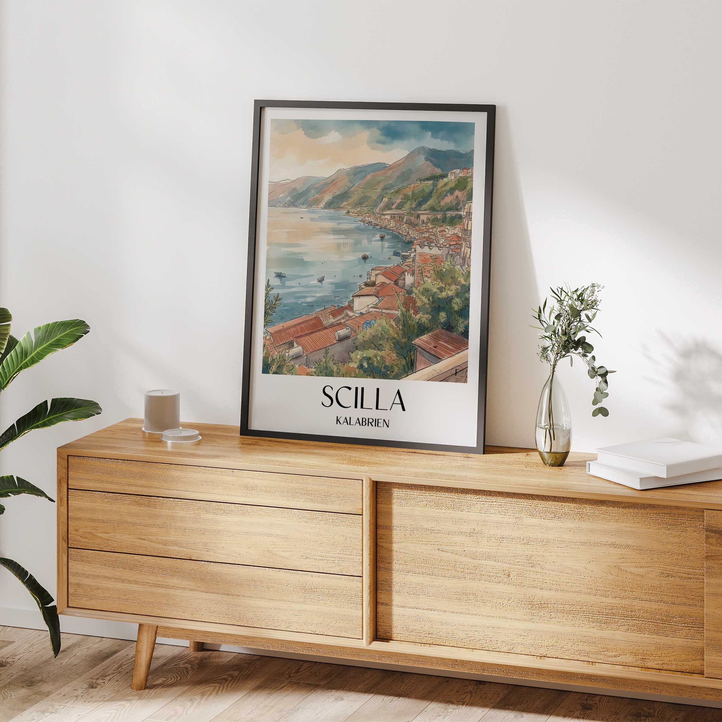 scilla-kalabrien-italien-poster-aquarell