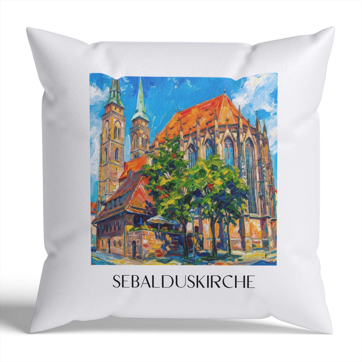 sebalduskirche-nürnberg-deutschland-kissenbezug-oil-painting-oelgemaelde