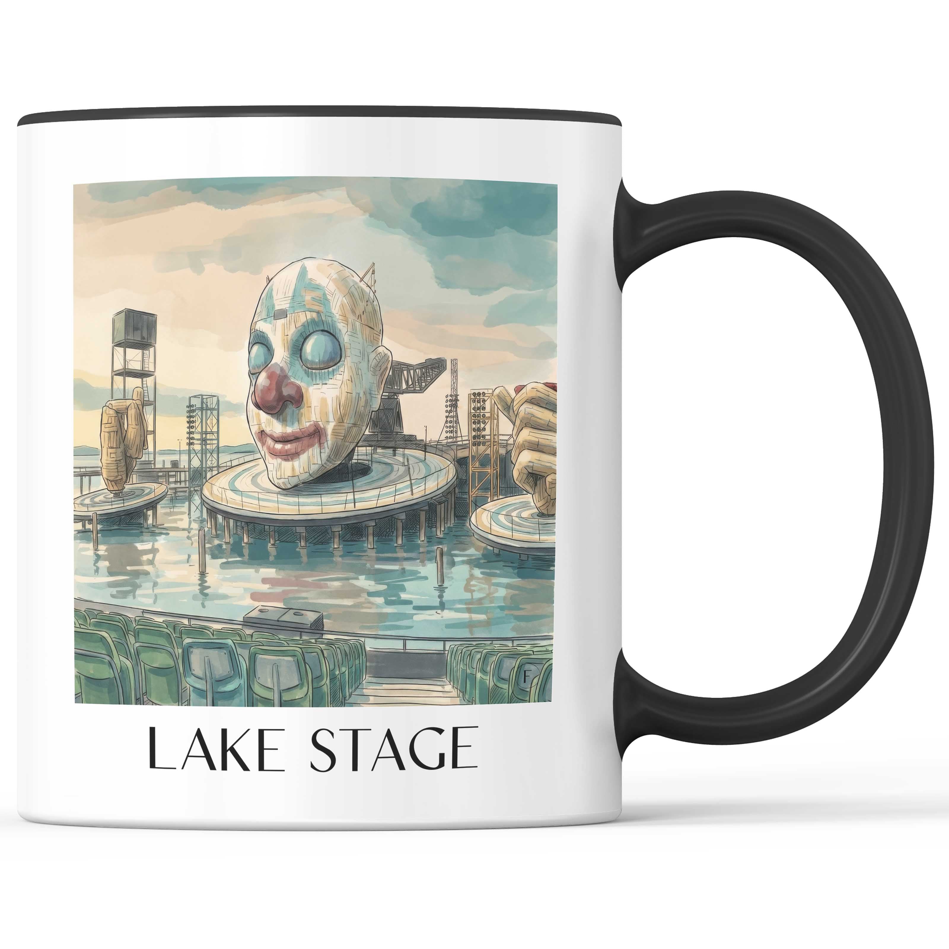 Seebühne Kaffeebecher - Bregenz - Österreich Becher - Kaffeetasse im Aquarell Stil - favplace
