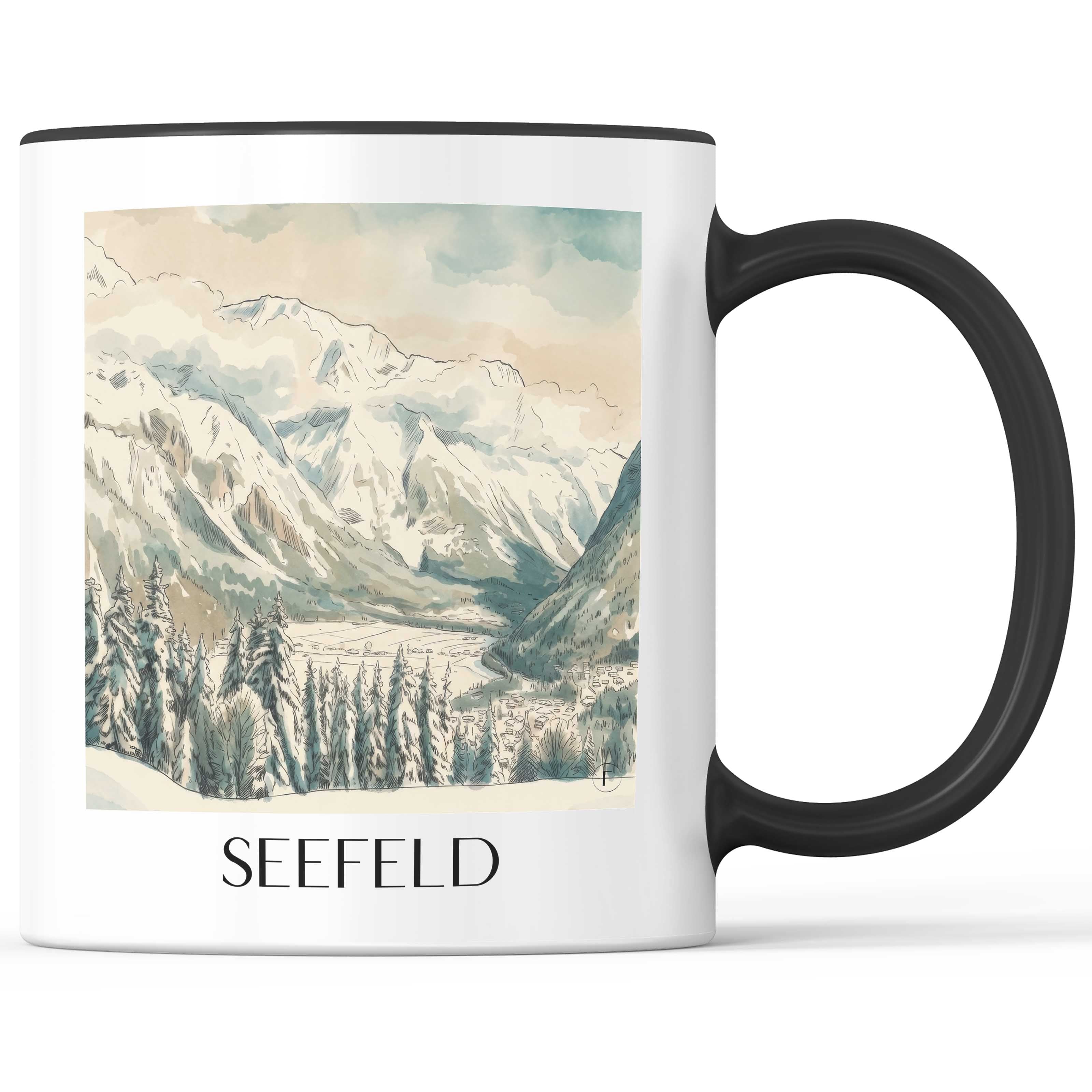 Seefeld Kaffeebecher - Tirol - Österreich Becher - Kaffeetasse im Aquarell Stil - favplace