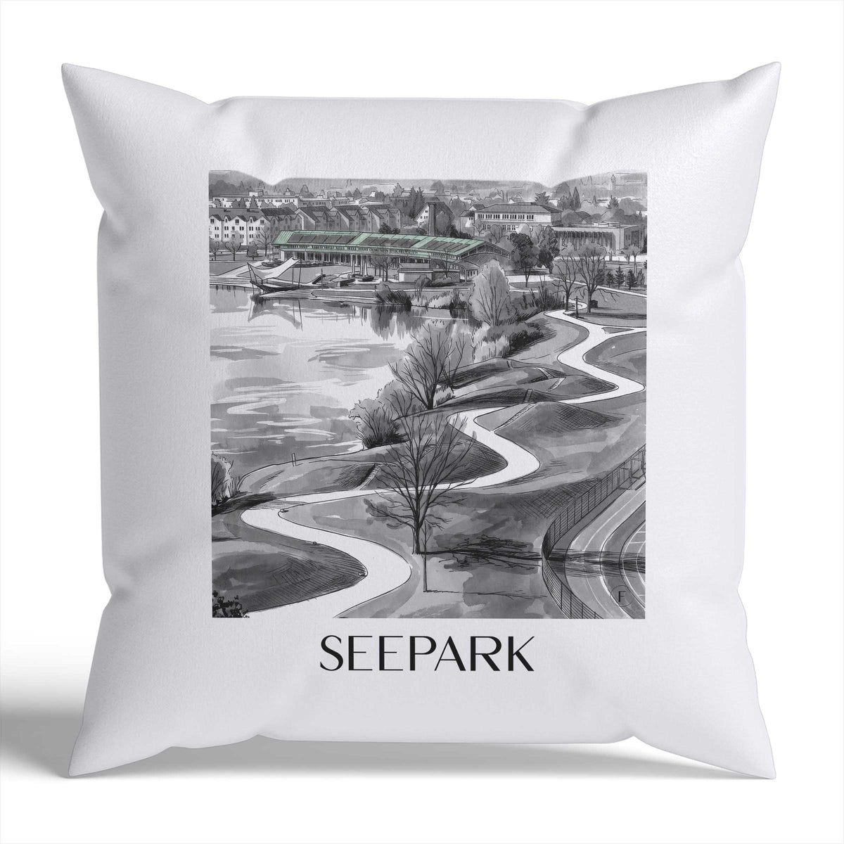 seepark-freiburg-deutschland-kissenbezug-aquarell-schwarz-weiss