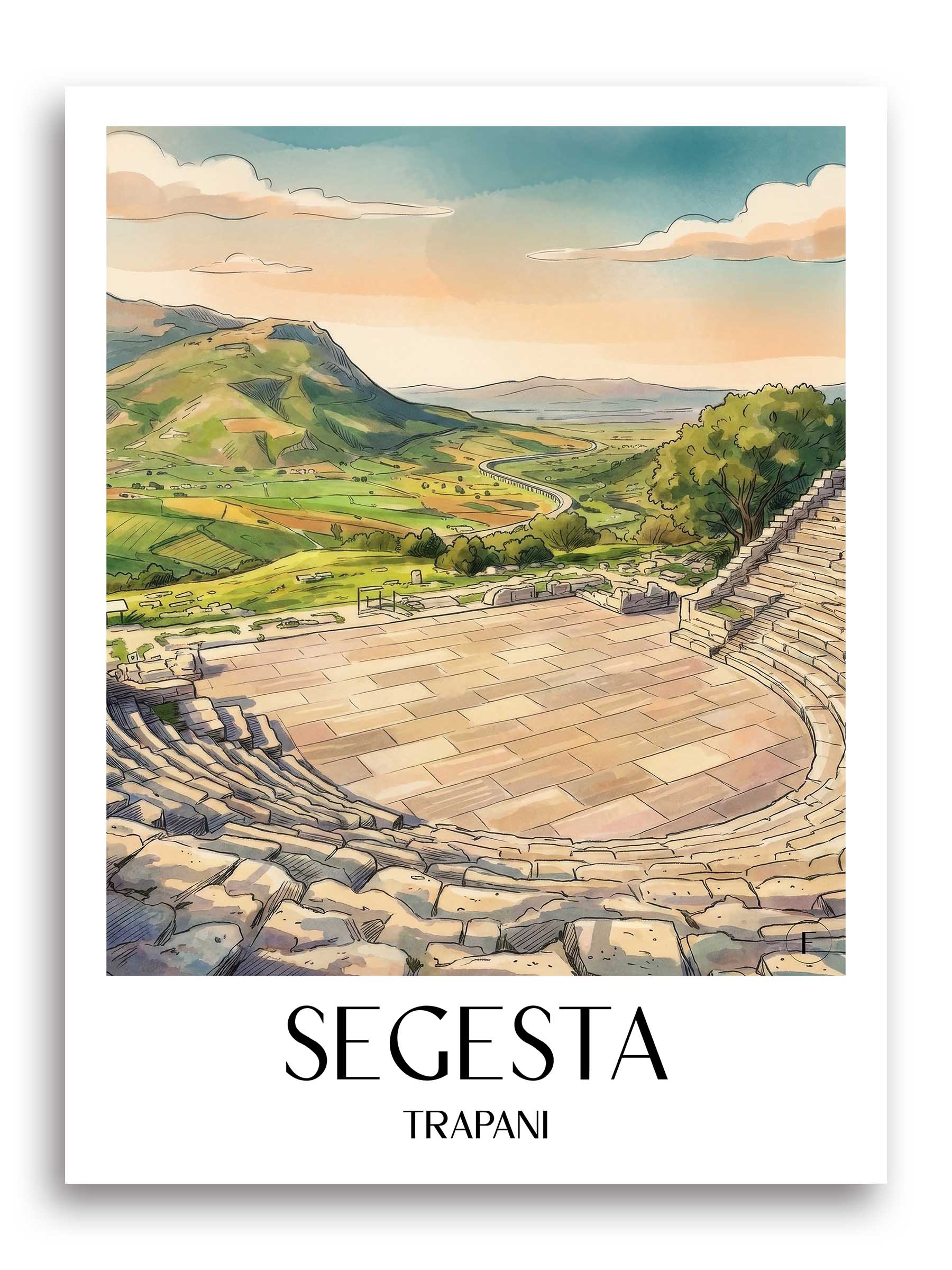 segesta-trapani-italien-poster-aquarell