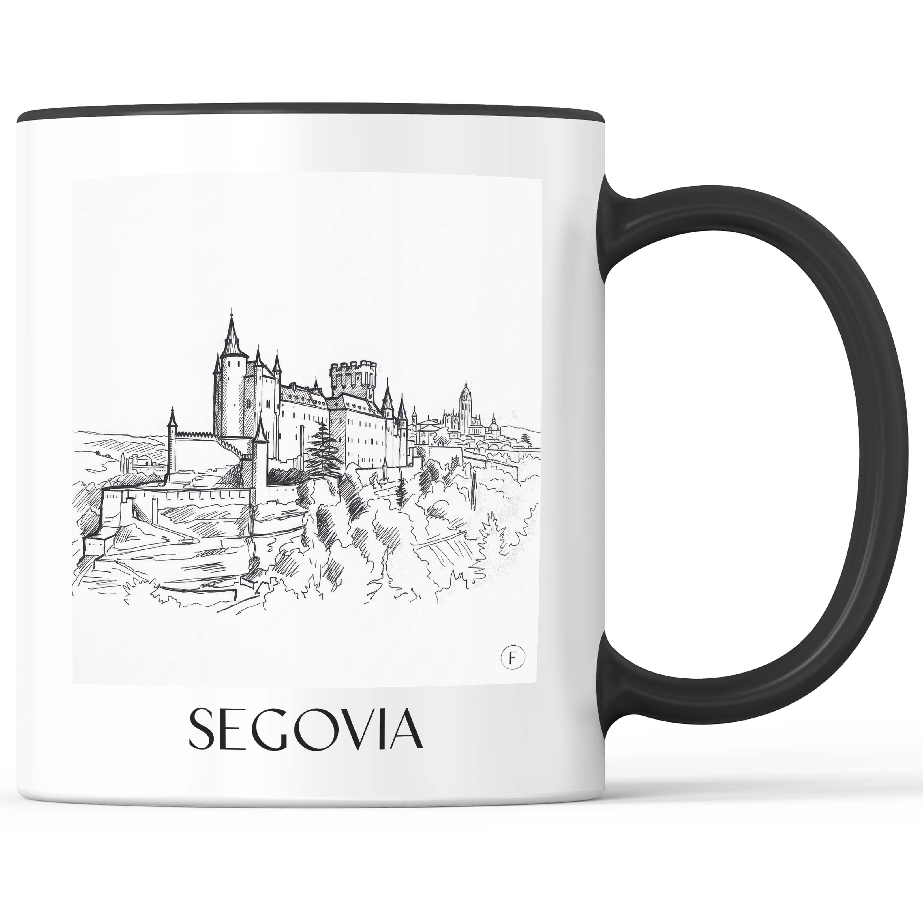 Segovia Kaffeebecher - Spanien - Spanien Becher - Kaffeetasse im Skizze Stil - favplace