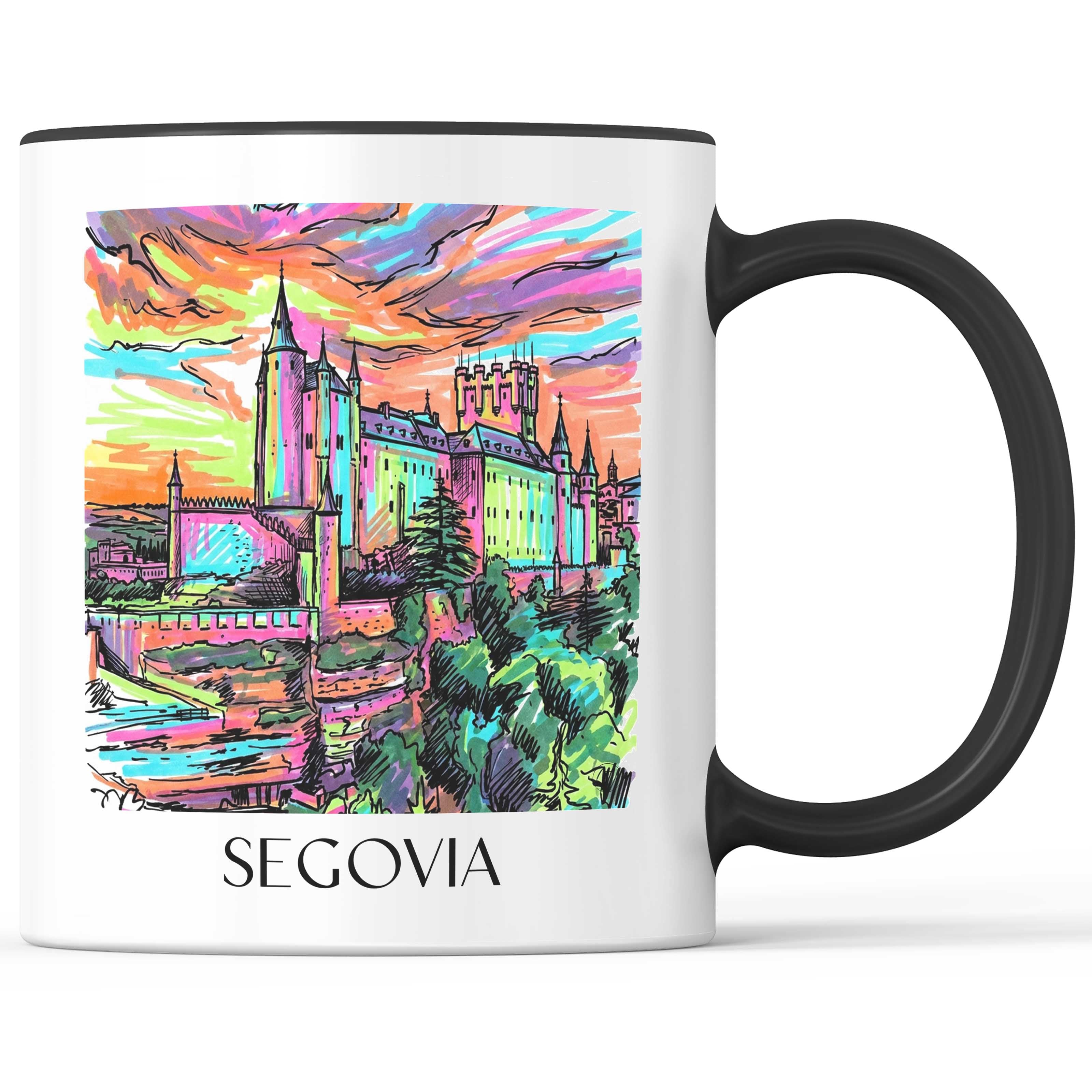 Segovia Kaffeebecher - Spanien - Spanien Becher - Kaffeetasse im Tag Graffiti Stil - favplace