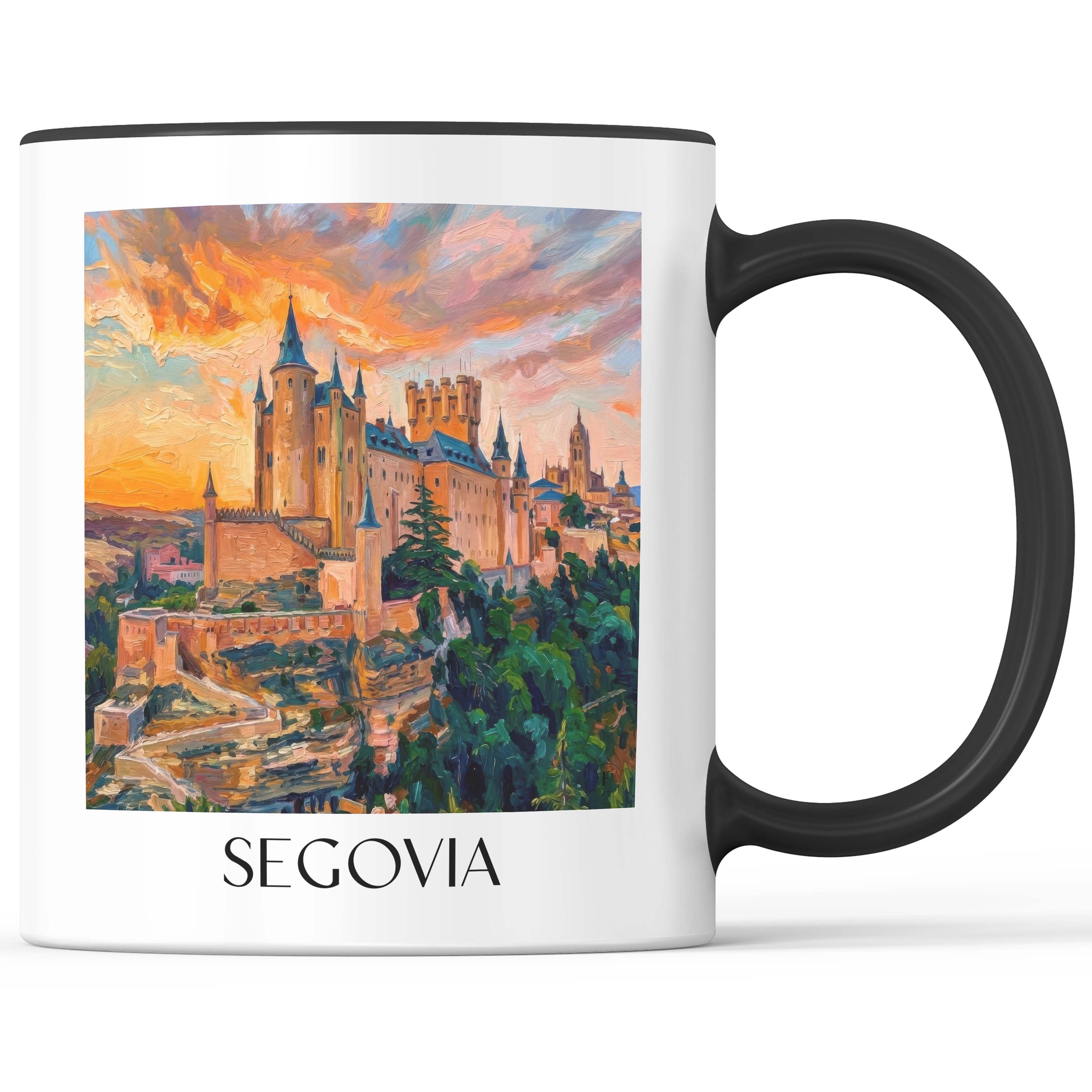 Segovia Kaffeebecher - Spanien - Spanien Becher - Kaffeetasse im Ölgemälde Stil - favplace