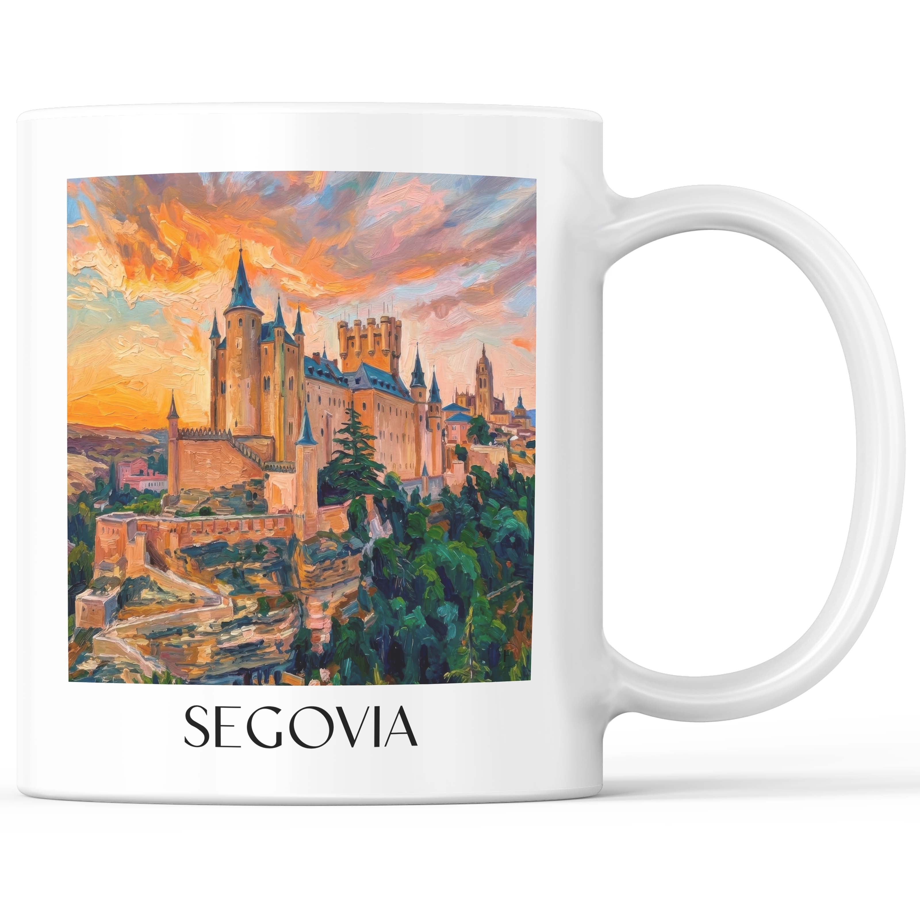 Segovia Kaffeebecher - Spanien - Spanien Becher - Kaffeetasse im Ölgemälde Stil - favplace