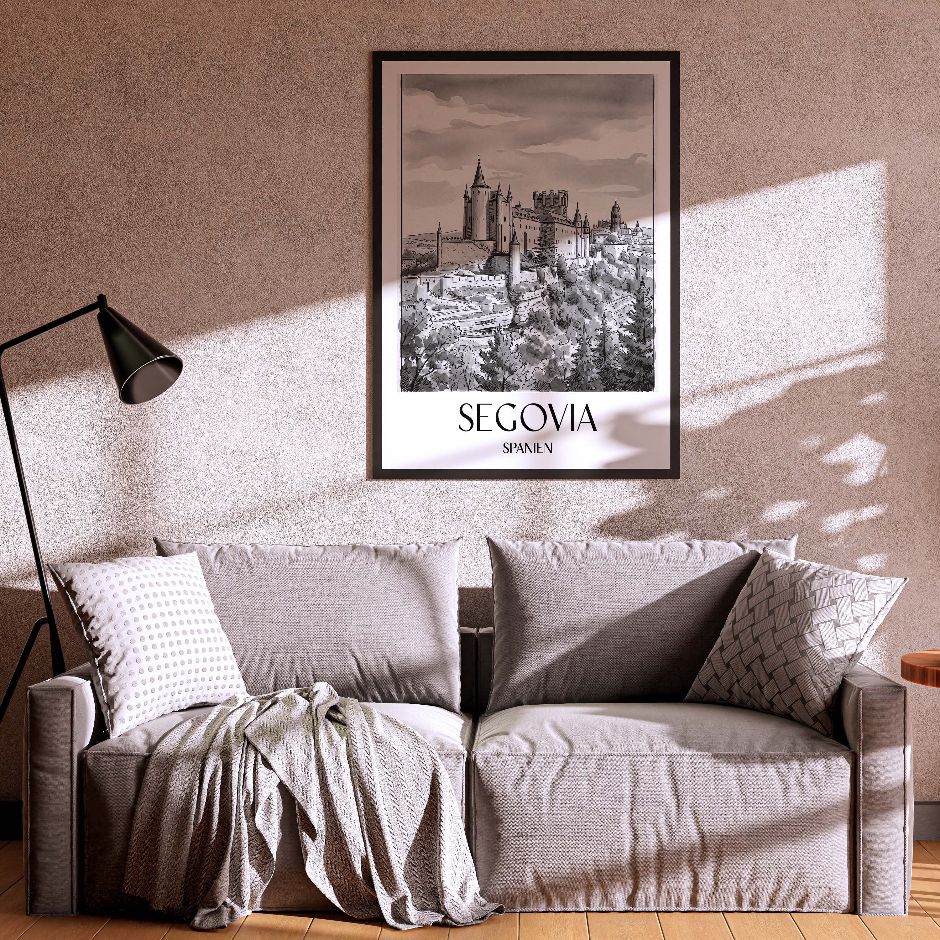 segovia-spanien-spanien-poster-aquarell-schwarz-weiss