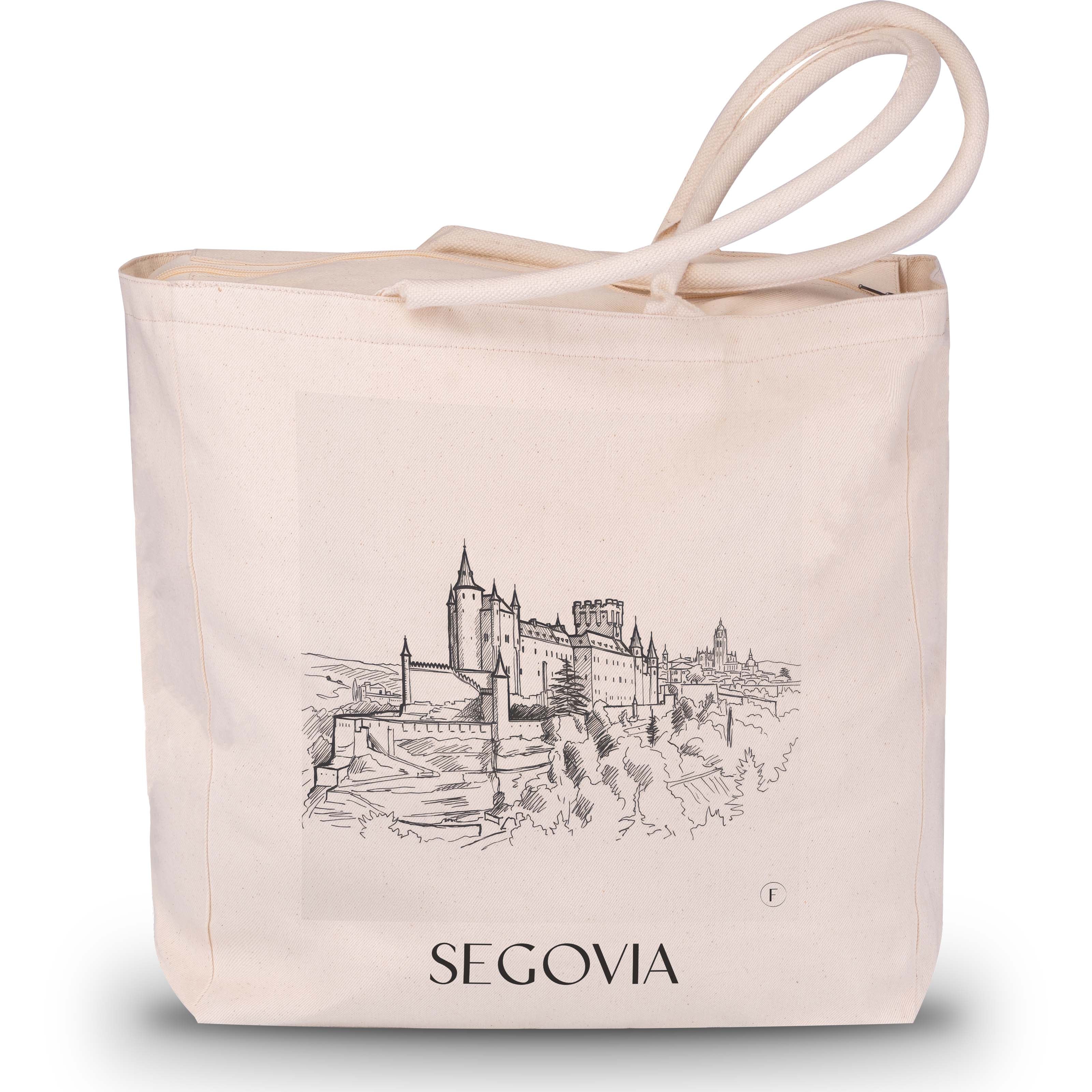 Segovia Shopping Tasche - Spanien - Spanien Tote Bag - Einkaufstasche im Skizze Stil - favplace