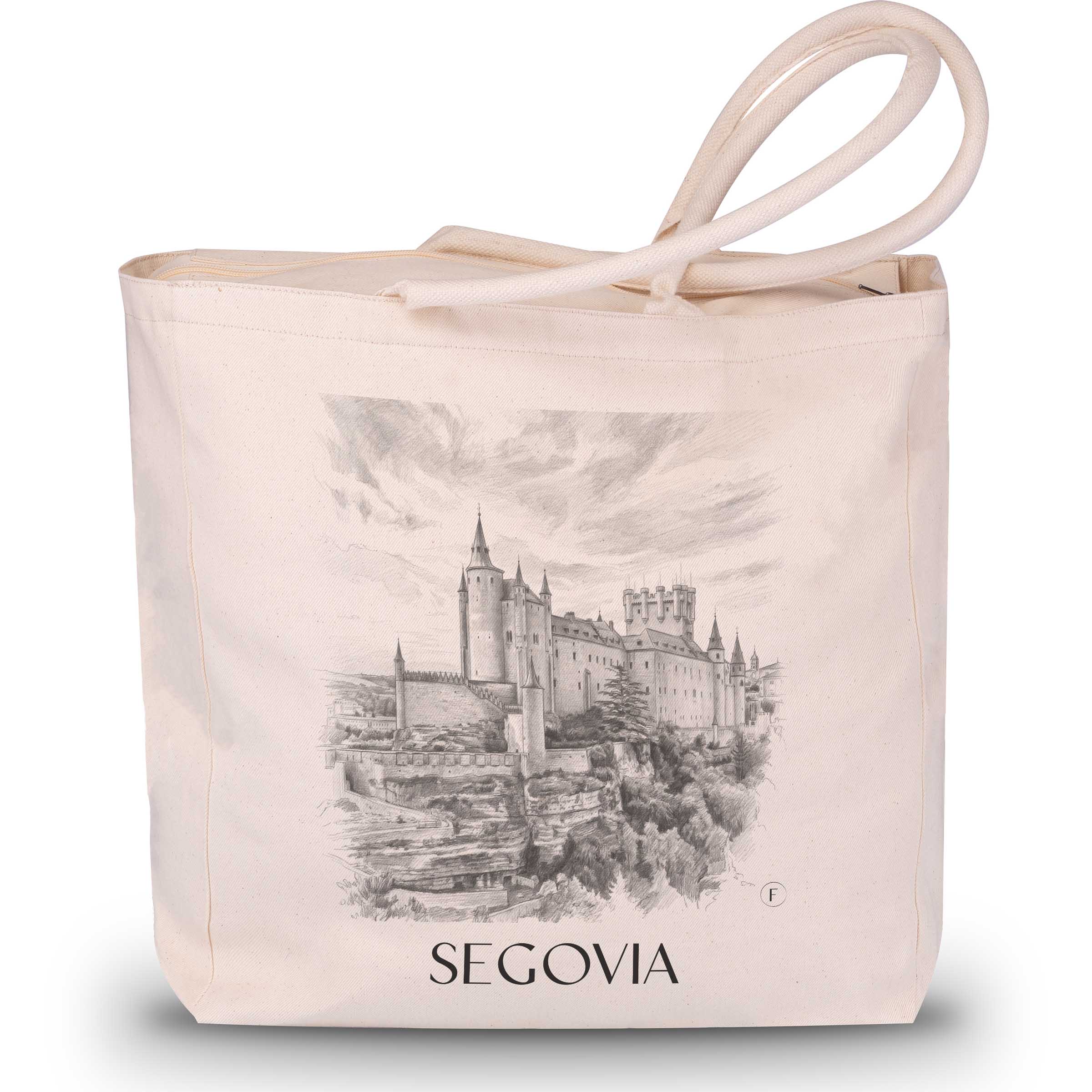 segovia-spanien-spanien-einkaufstasche-bleistift-zeichnung-drawing