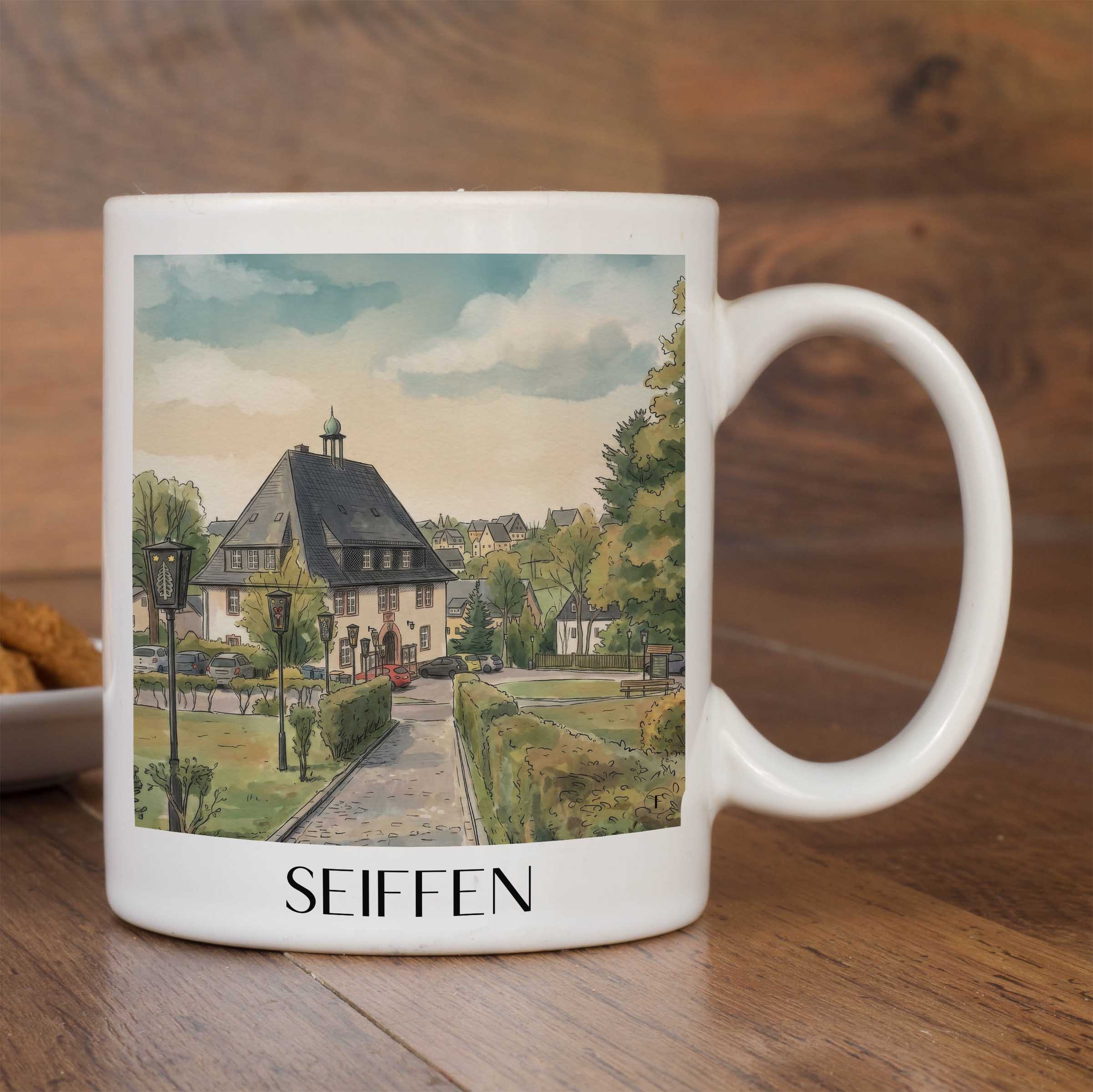 seiffen-erzgebirge-deutschland-kaffeebecher-aquarell
