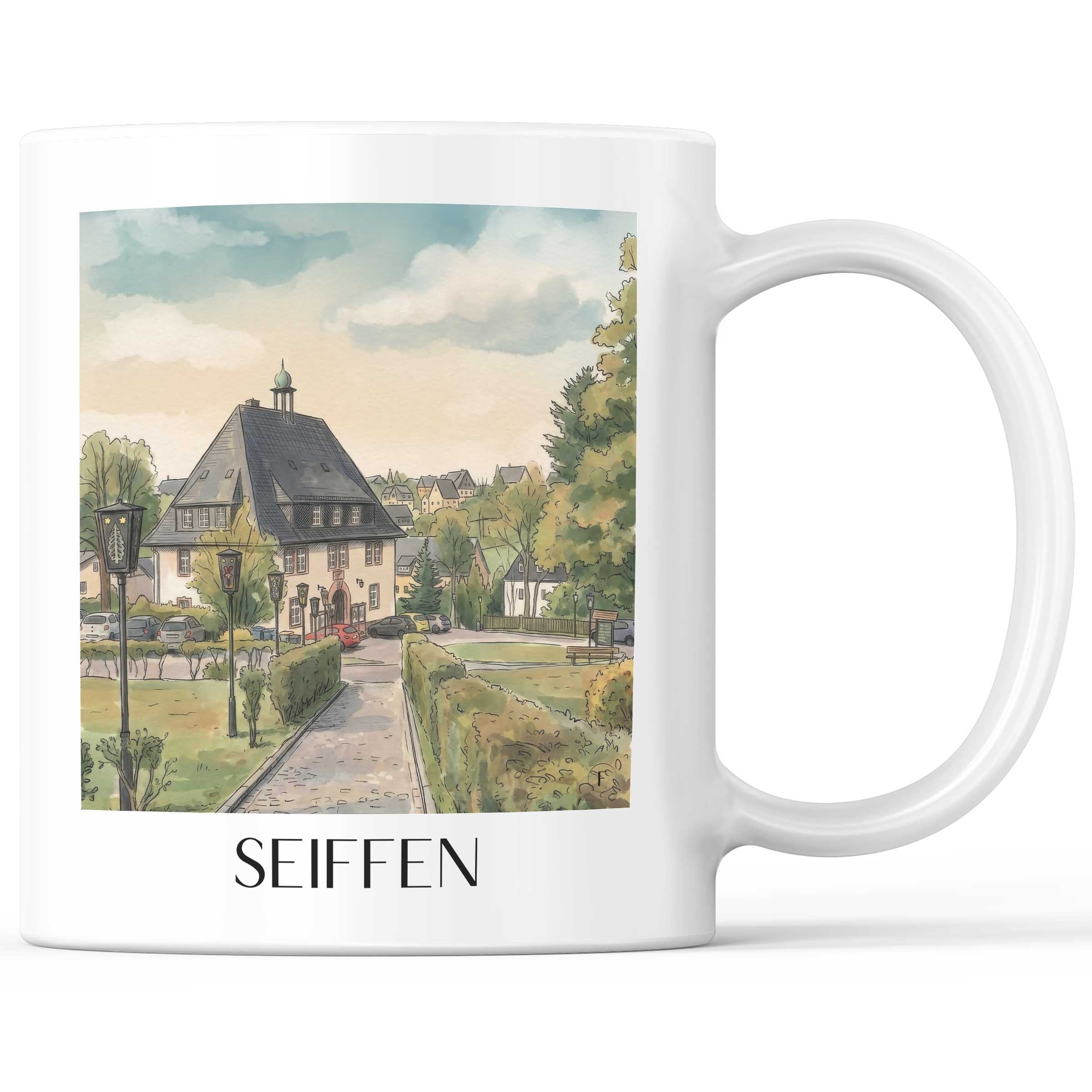 seiffen-erzgebirge-deutschland-kaffeebecher-aquarell