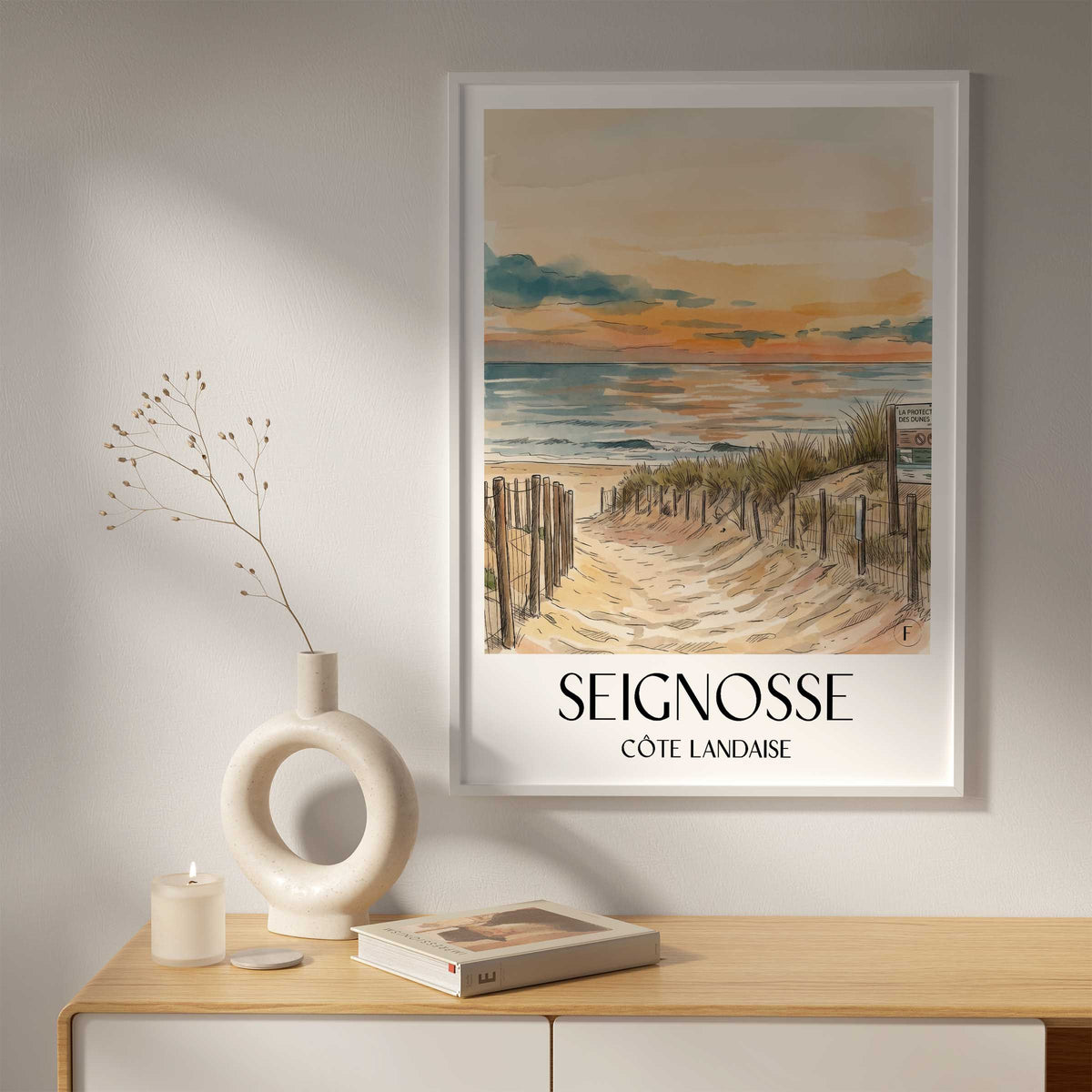 seignosse-côte-landaise-frankreich-poster-aquarell