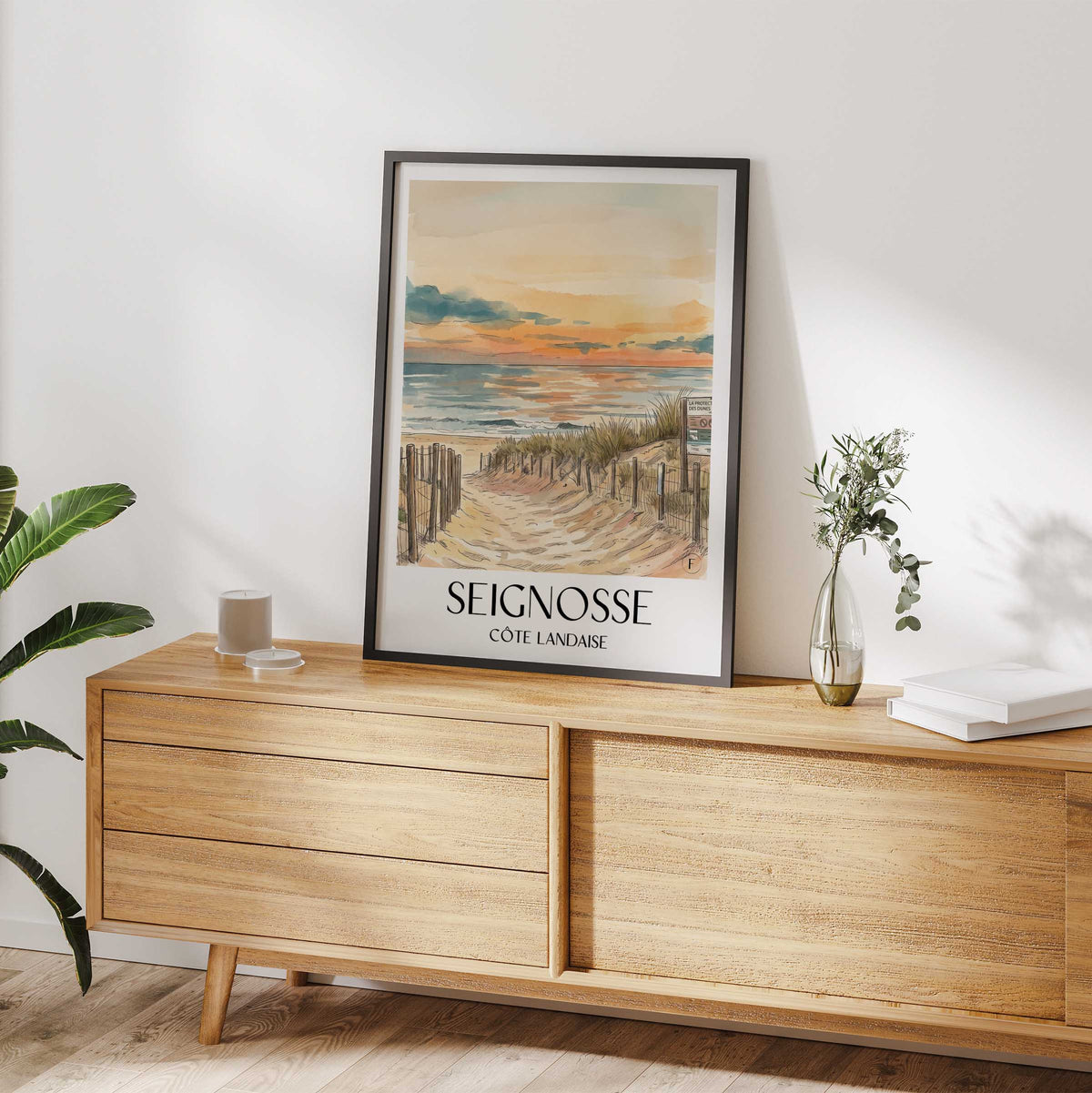 seignosse-côte-landaise-frankreich-poster-aquarell