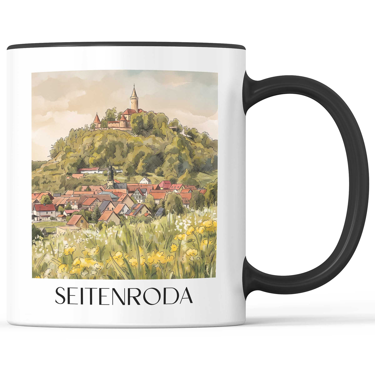 seitenroda-saaletal-deutschland-kaffeebecher-aquarell