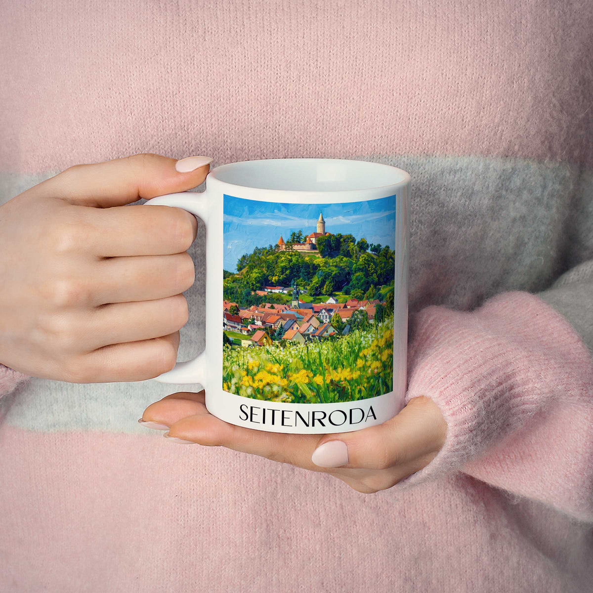 seitenroda-saaletal-deutschland-kaffeebecher-oil-painting-oelgemaelde