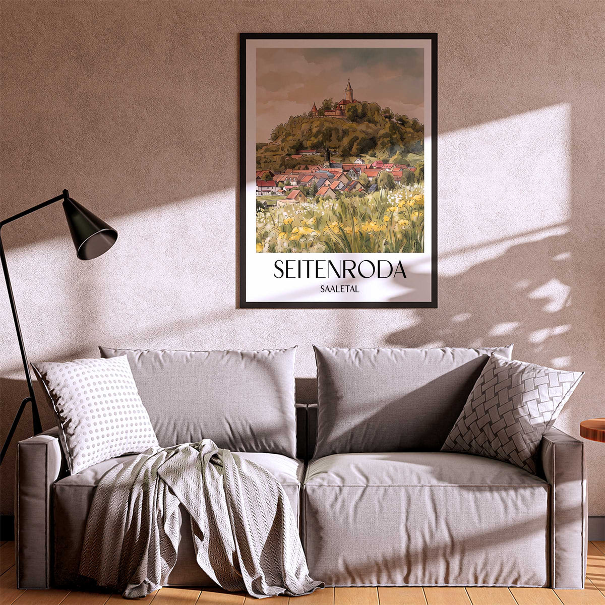 seitenroda-saaletal-deutschland-poster-aquarell