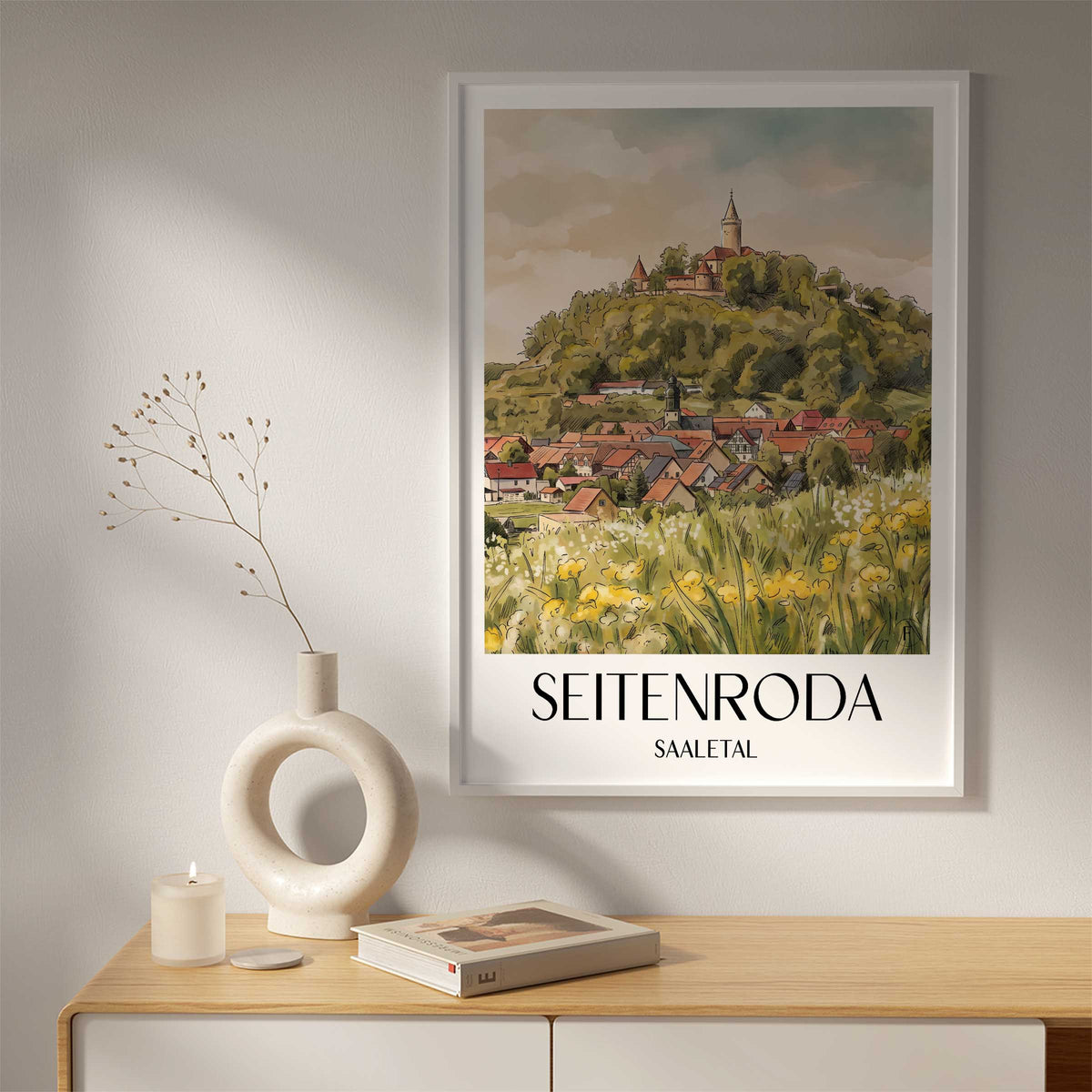 seitenroda-saaletal-deutschland-poster-aquarell