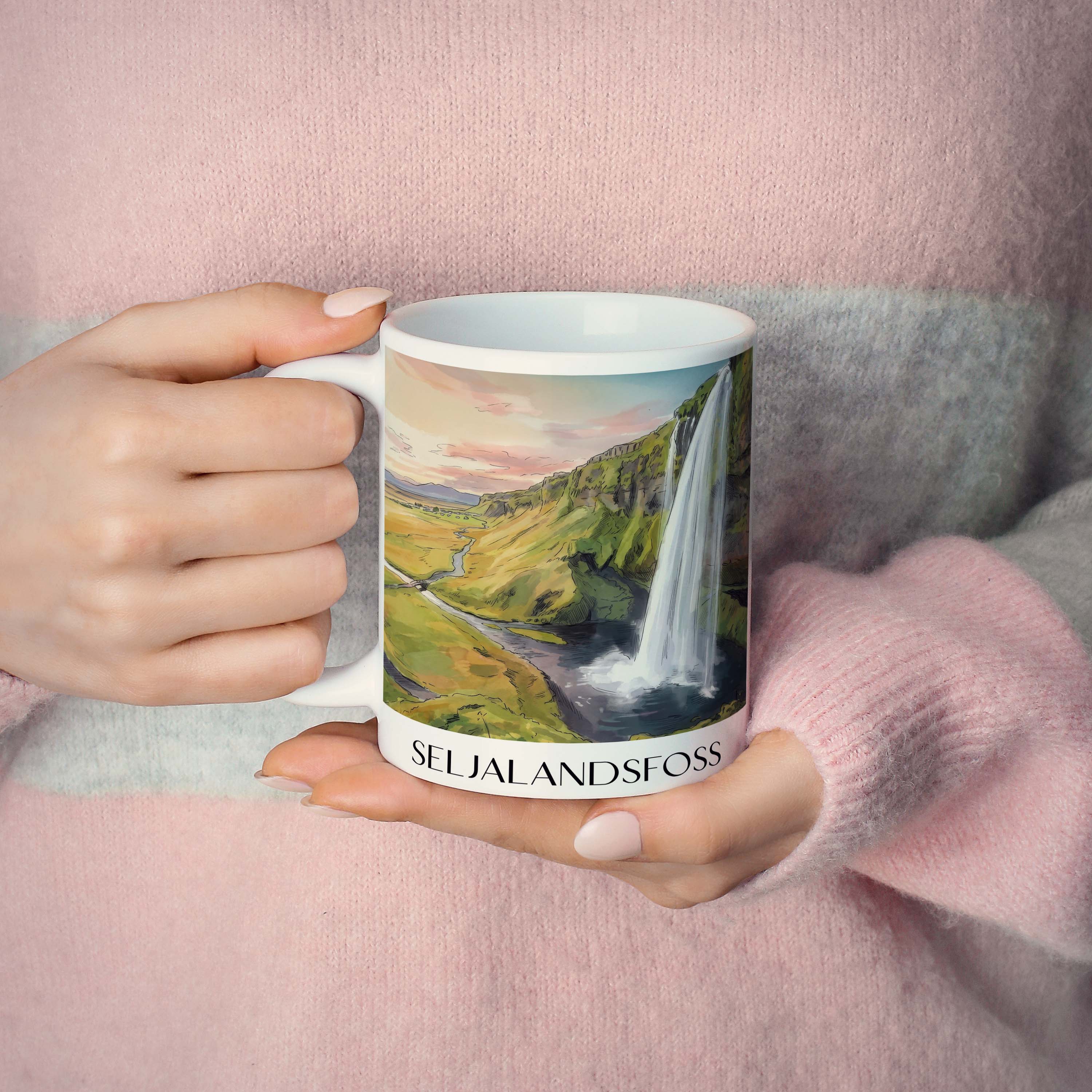 seljalandsfoss-island-kaffeebecher-aquarell