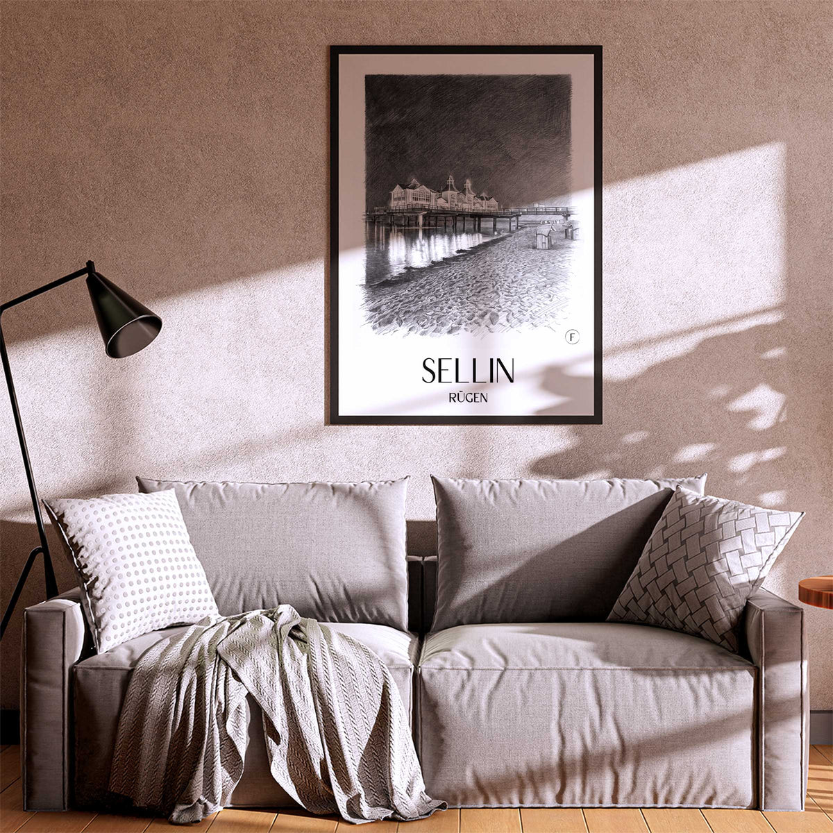 sellin-rügen-deutschland-poster-bleistift-zeichnung-drawing