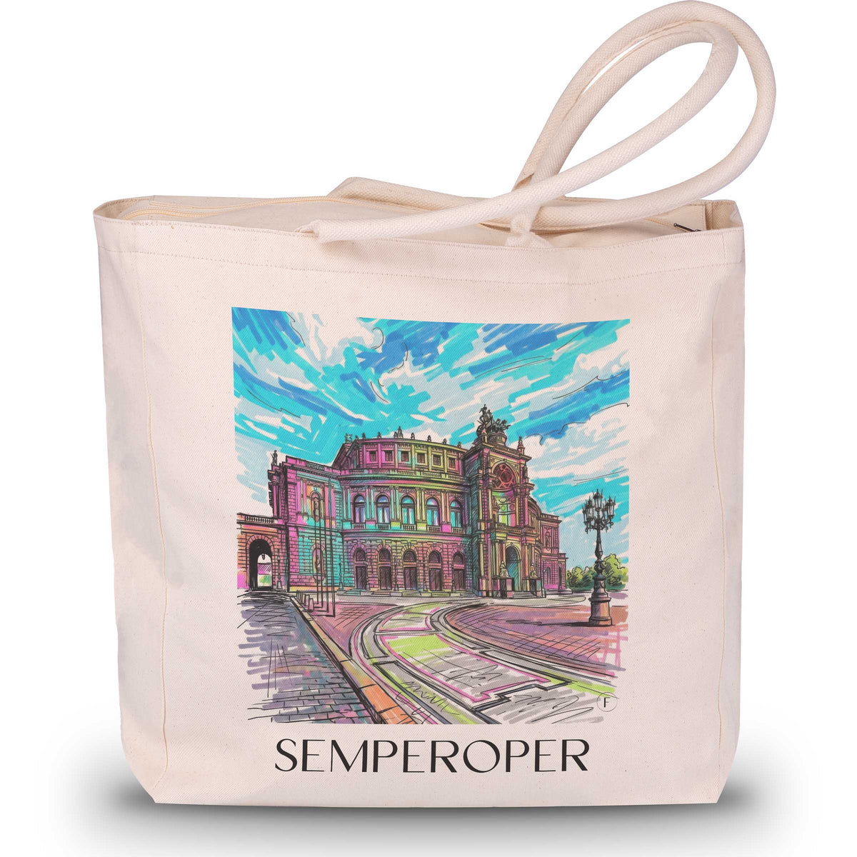 Semperoper Shopping Tasche - Dresden - Deutschland Tote Bag - Einkaufstasche im Tag Graffiti Stil - favplace