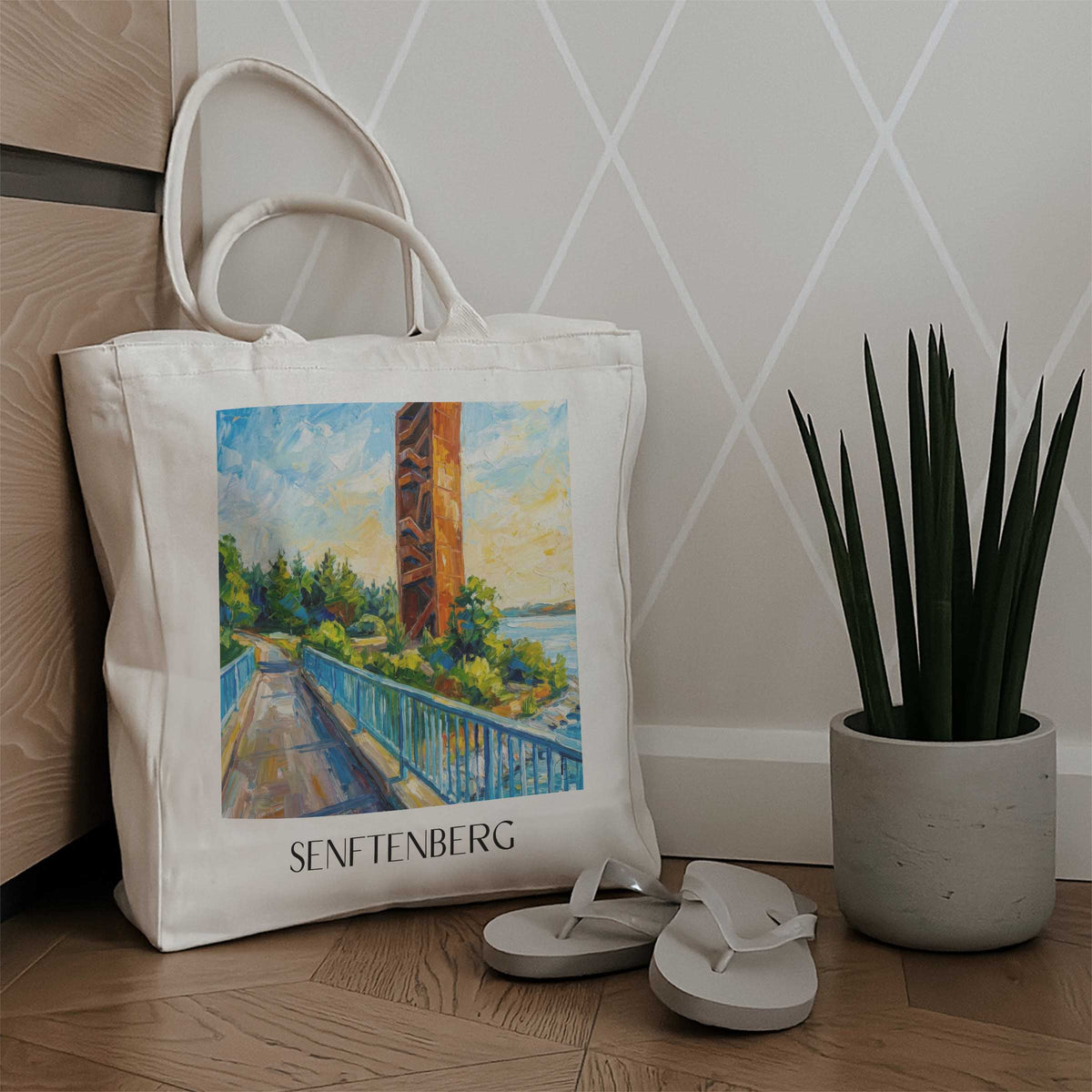 senftenberg-brandenburg-deutschland-einkaufstasche-oil-painting-oelgemaelde