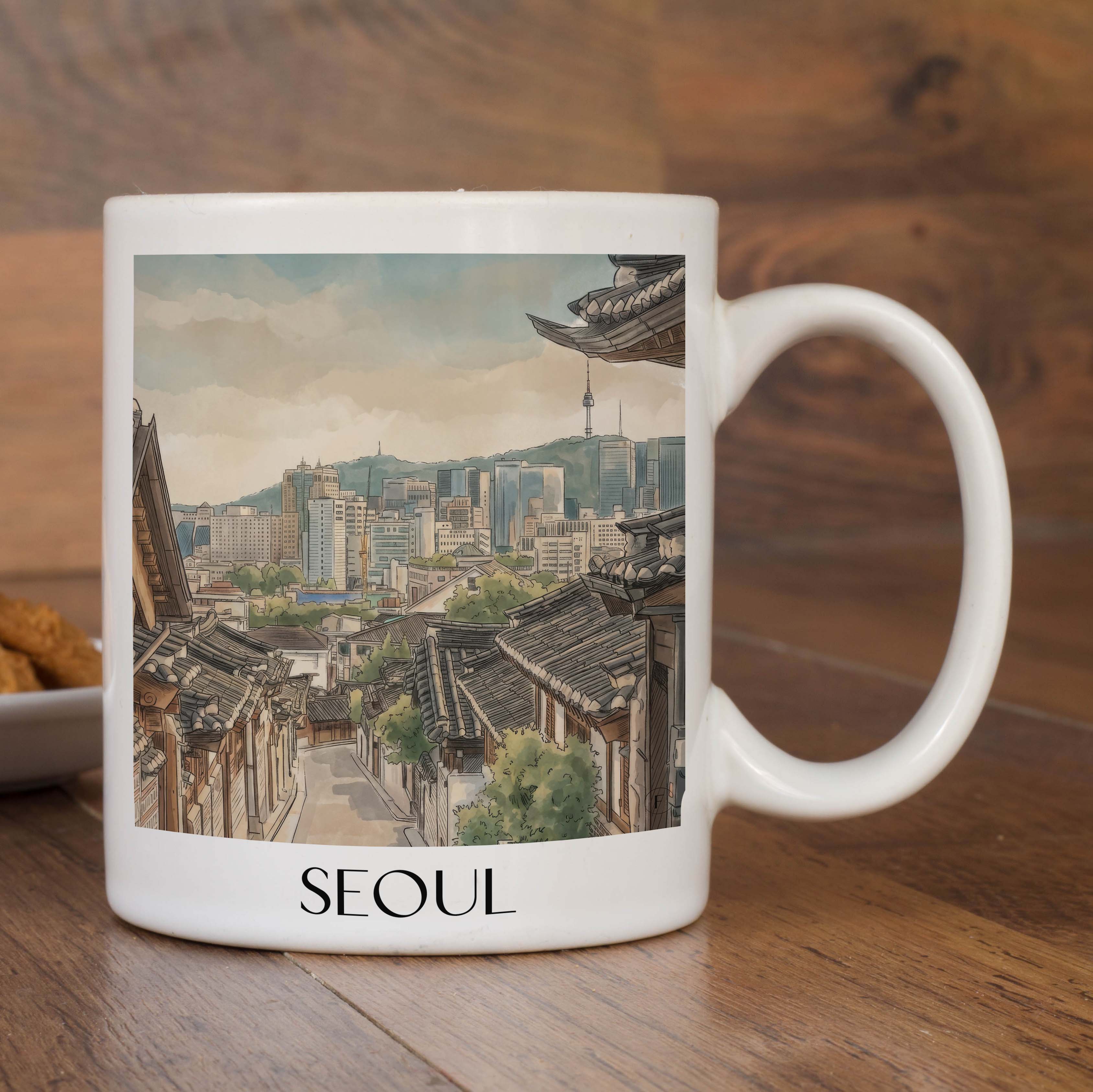 seoul-südkorea-kaffeebecher-aquarell