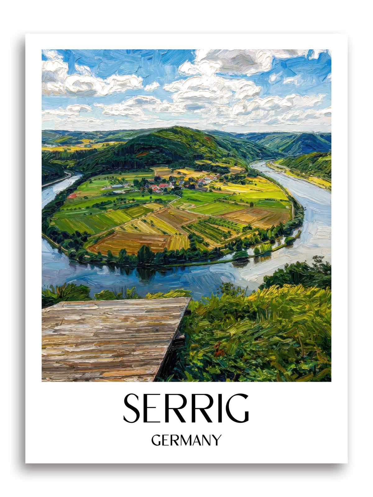 Serrig Poster - Saartal - Deutschland Kunstdruck - Ölgemälde von A4 bis A1 - favplace