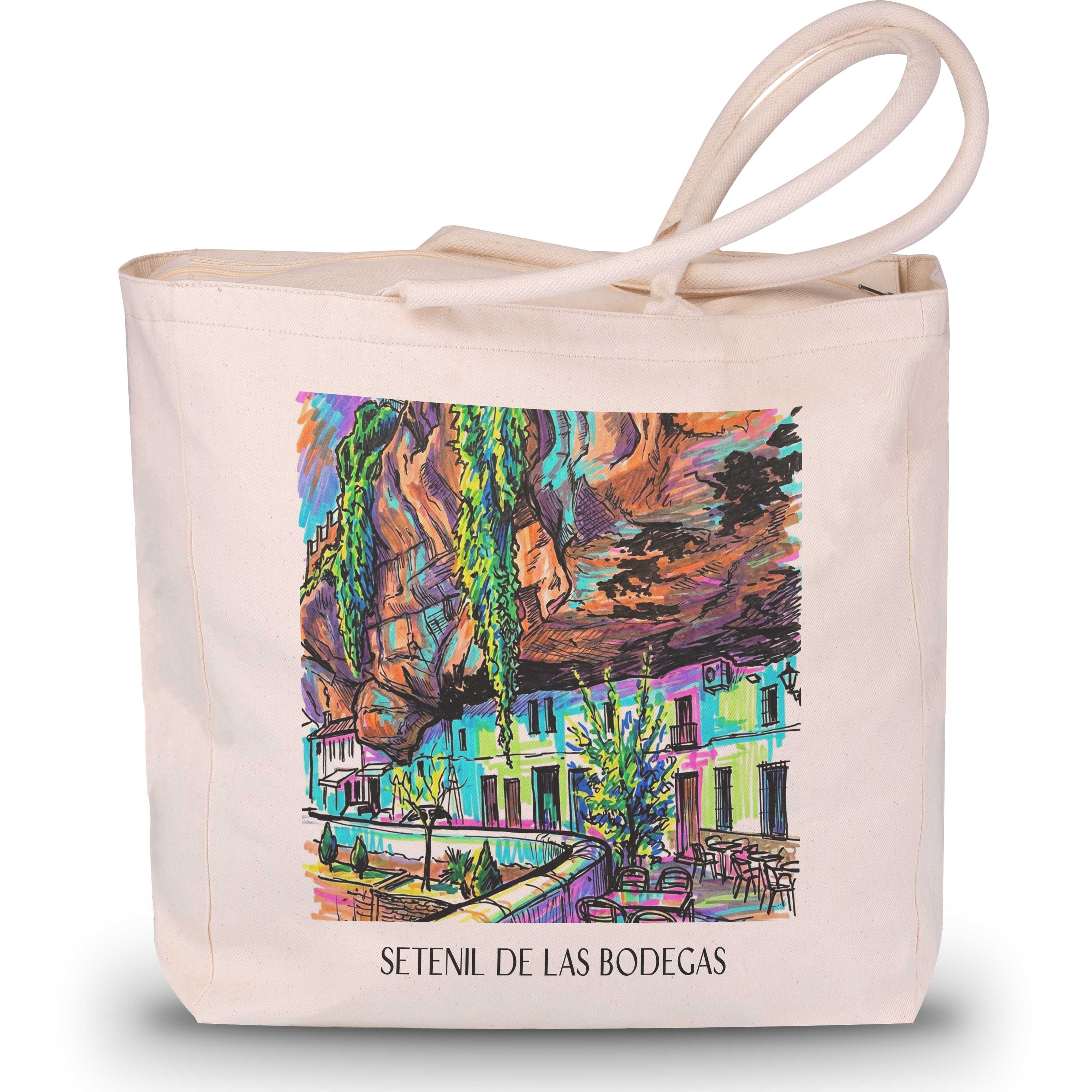 Setenil de las Bodegas Shopping Tasche - Spanien - Spanien Tote Bag - Einkaufstasche im Tag Graffiti Stil - favplace