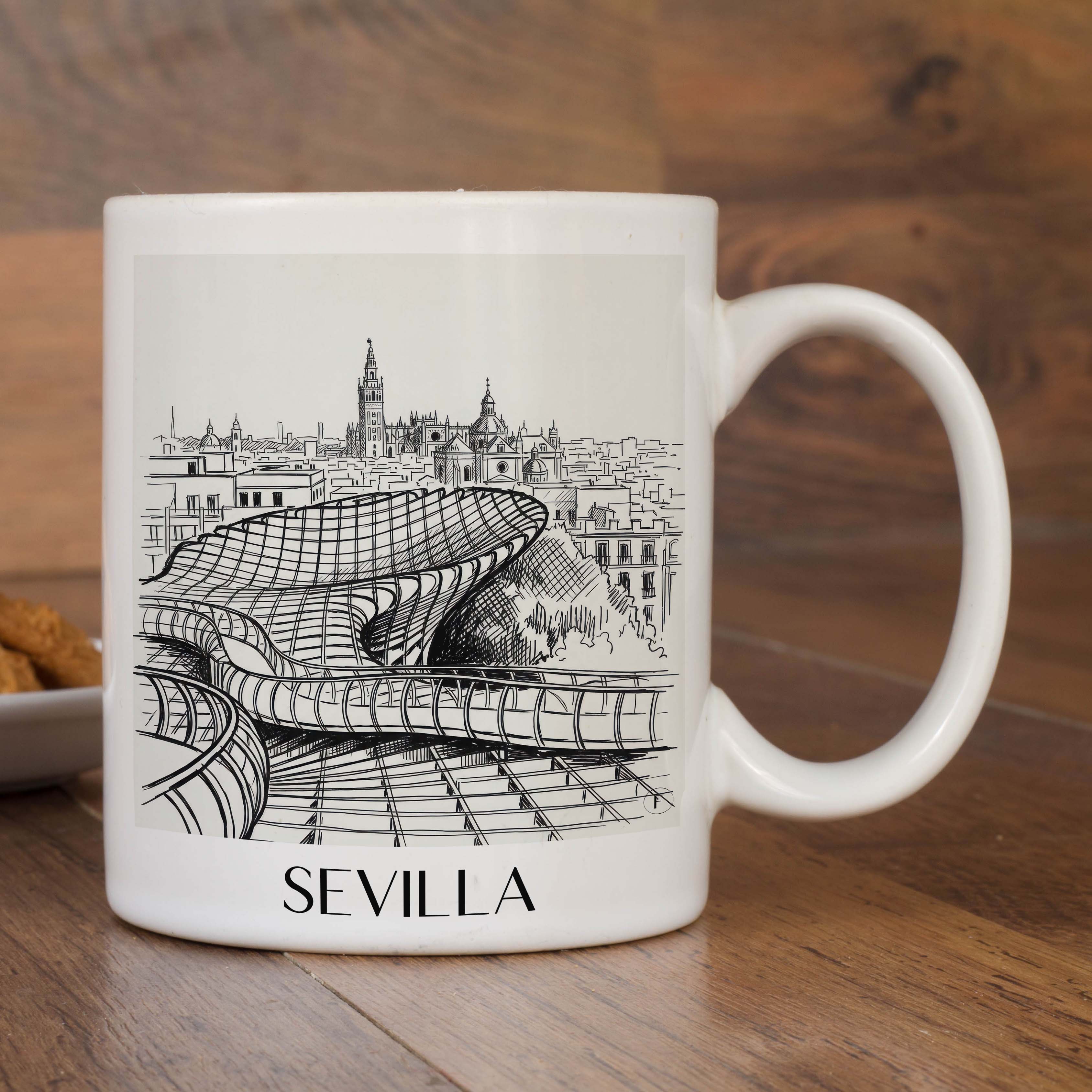 sevilla-spanien-spanien-kaffeebecher-skizze