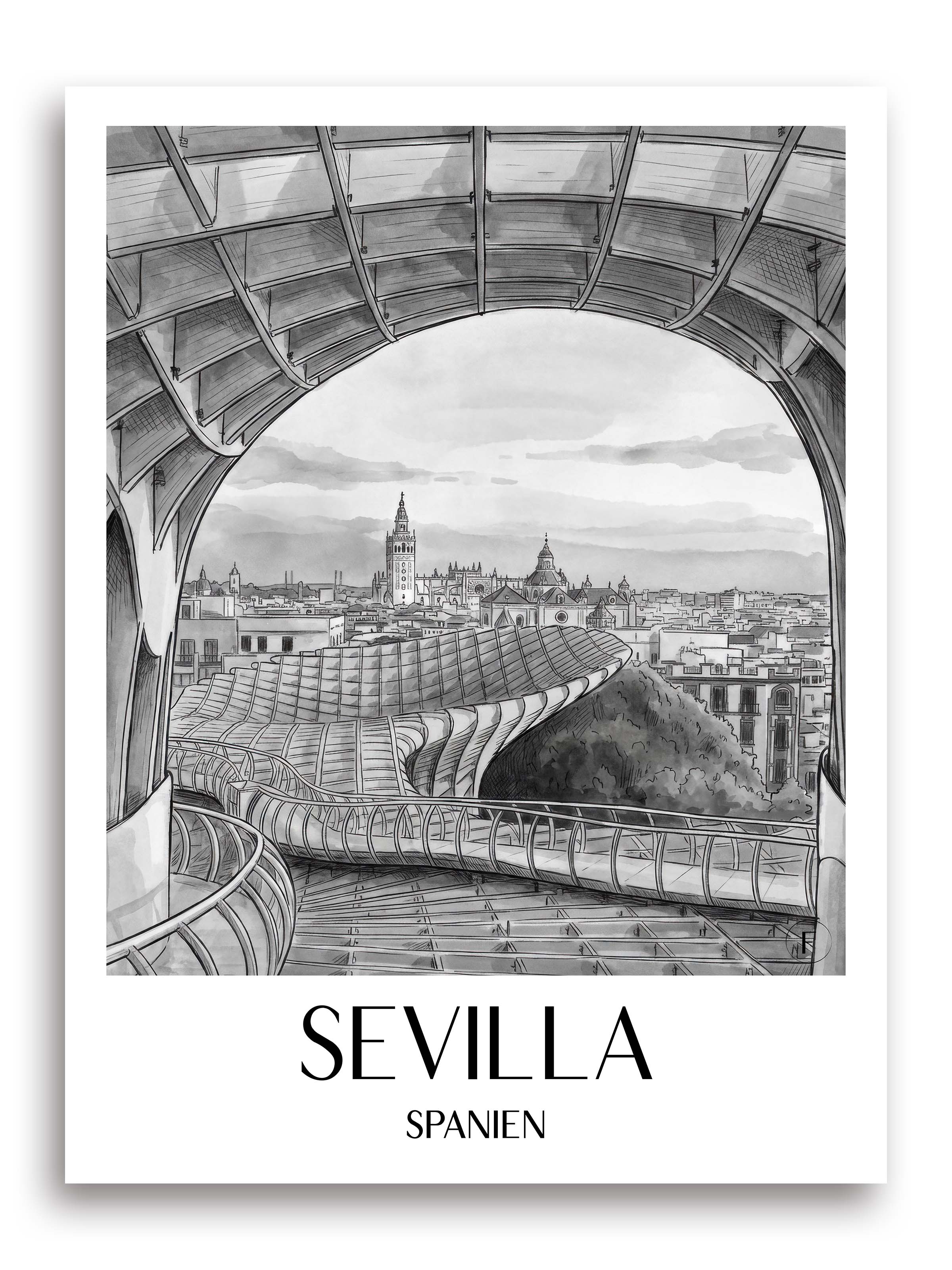sevilla-spanien-spanien-poster-aquarell-schwarz-weiss