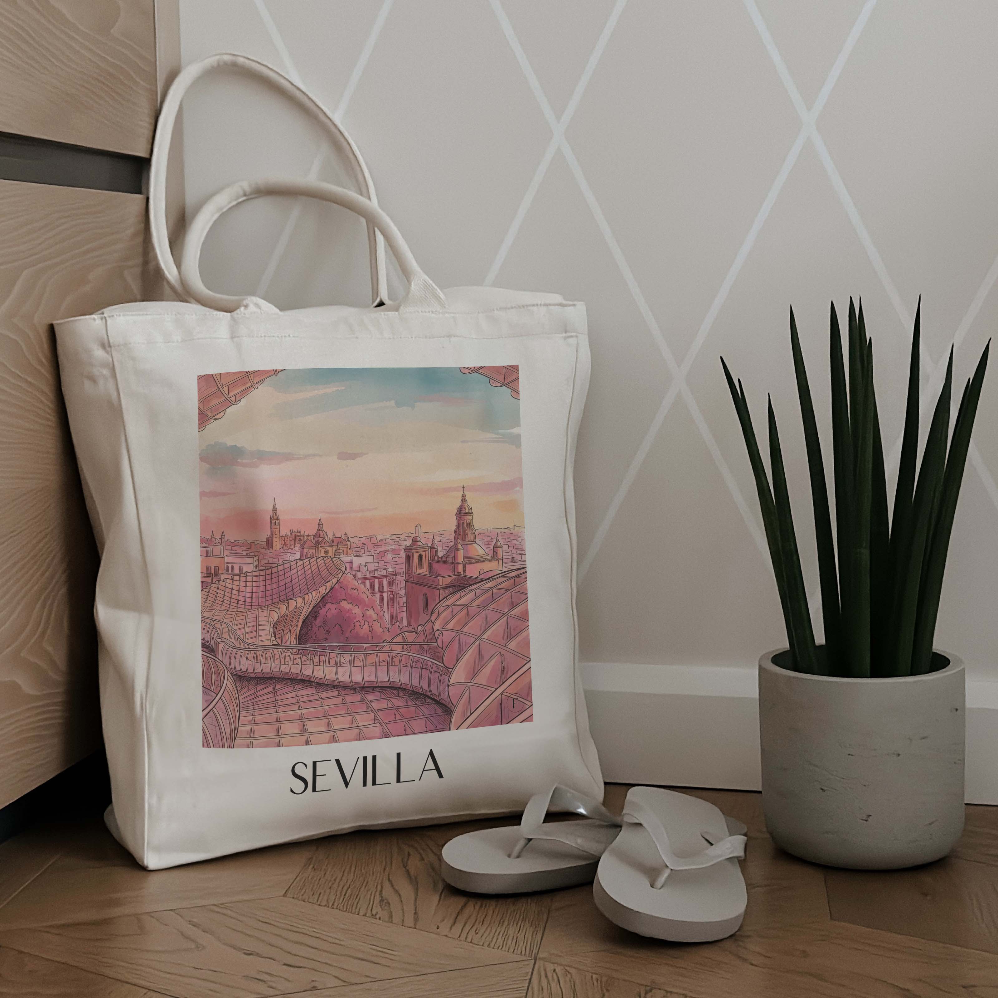 sevilla-spanien-spanien-einkaufstasche-aquarell-pink-rosa