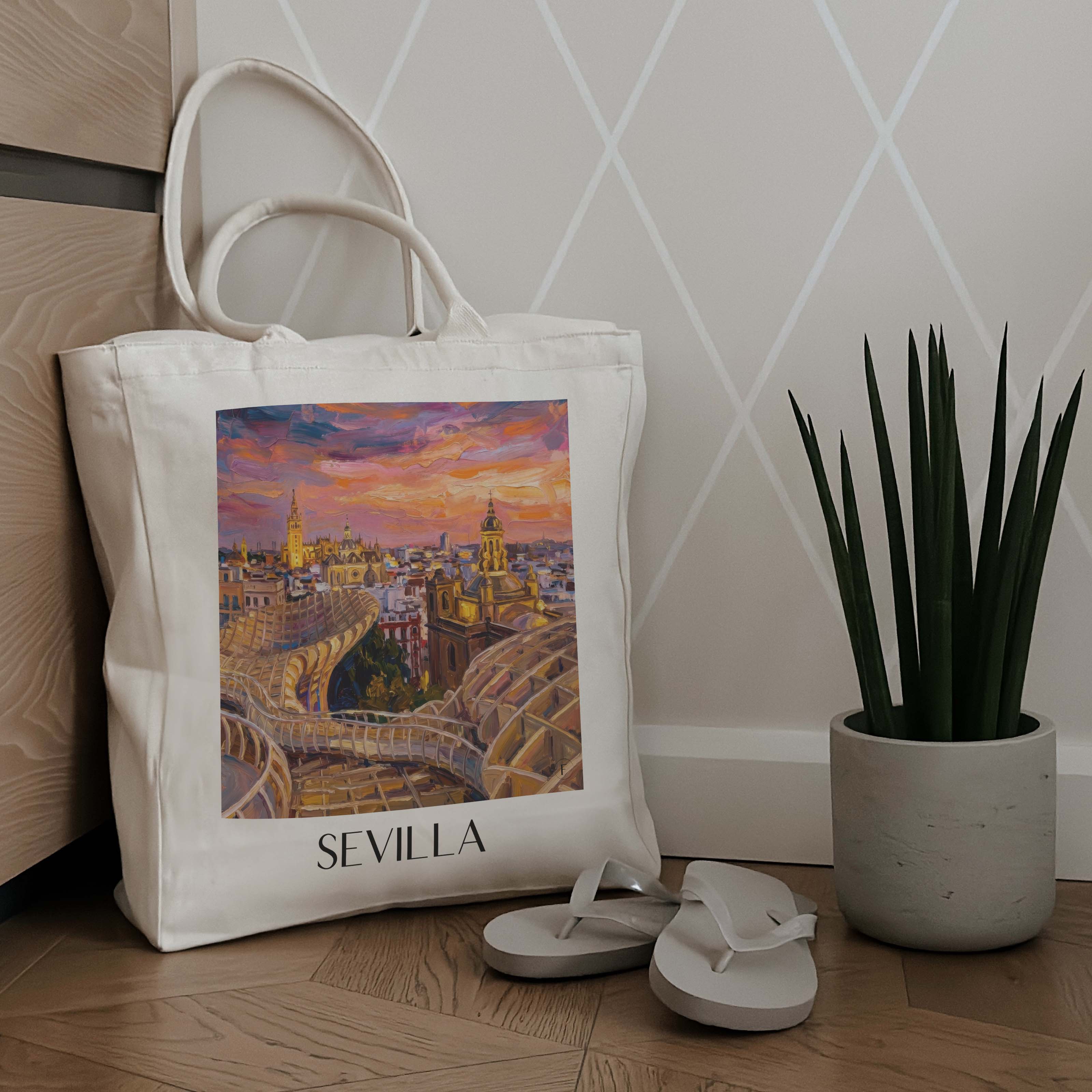 sevilla-spanien-spanien-einkaufstasche-oil-painting-oelgemaelde