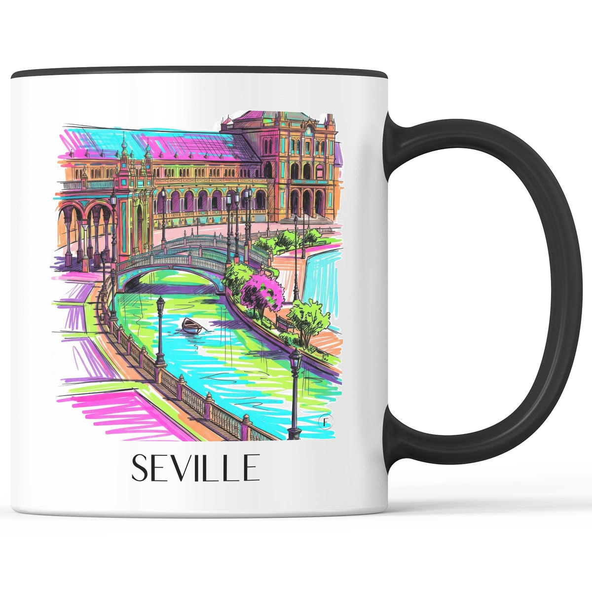 Sevilla - Spanien Becher - Kaffeetasse im Tag Graffiti Stil - favplace