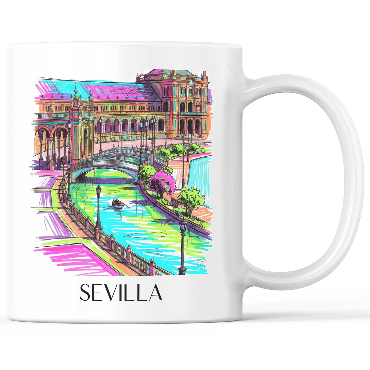 Sevilla - Spanien Becher - Kaffeetasse im Tag Graffiti Stil - favplace