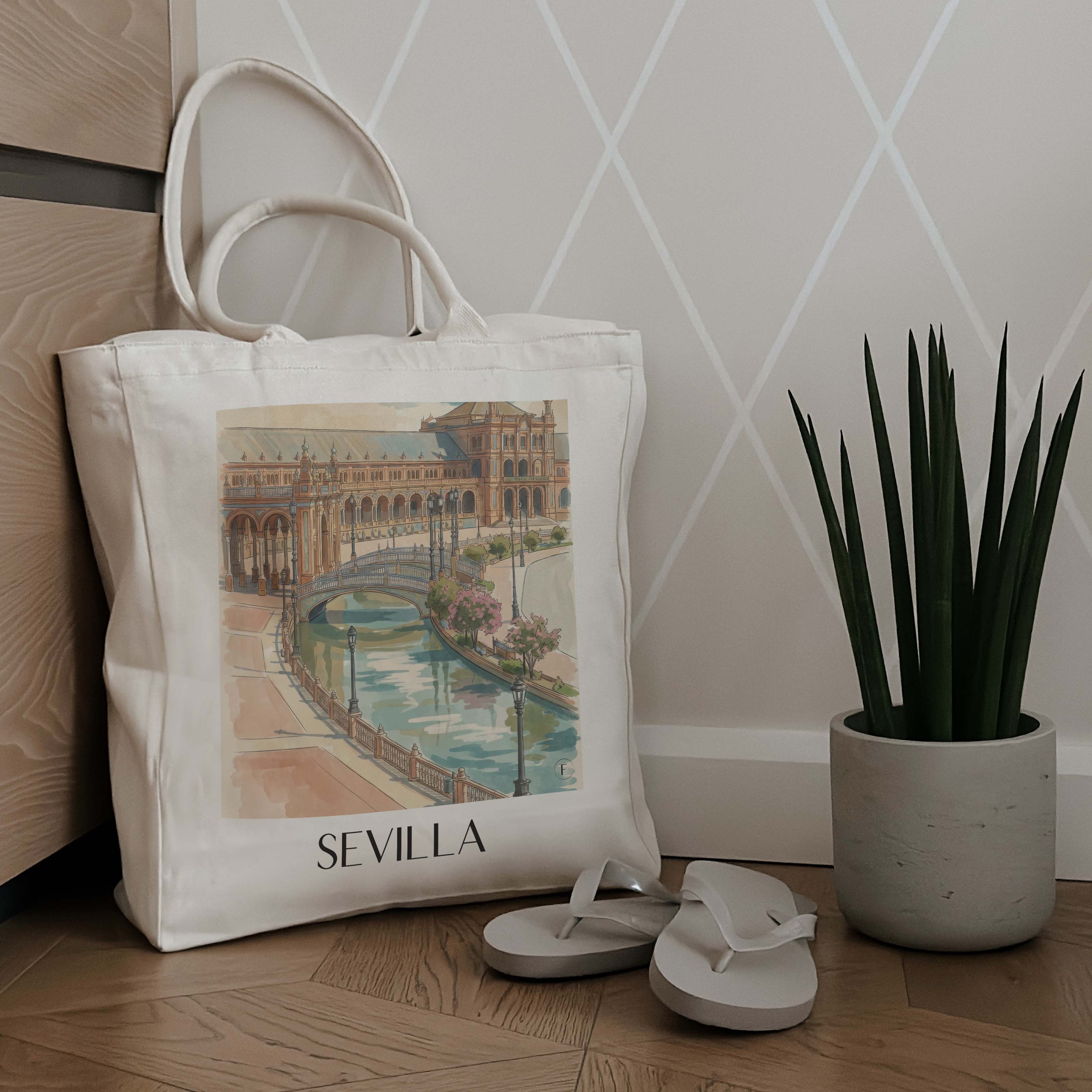 sevilla-spanien-einkaufstasche-aquarell