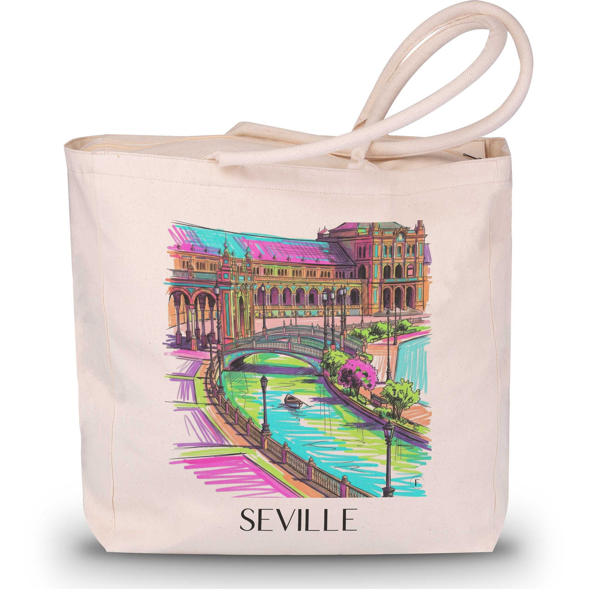 Sevilla - Spanien Tote Bag - Einkaufstasche im Tag Graffiti Stil - favplace
