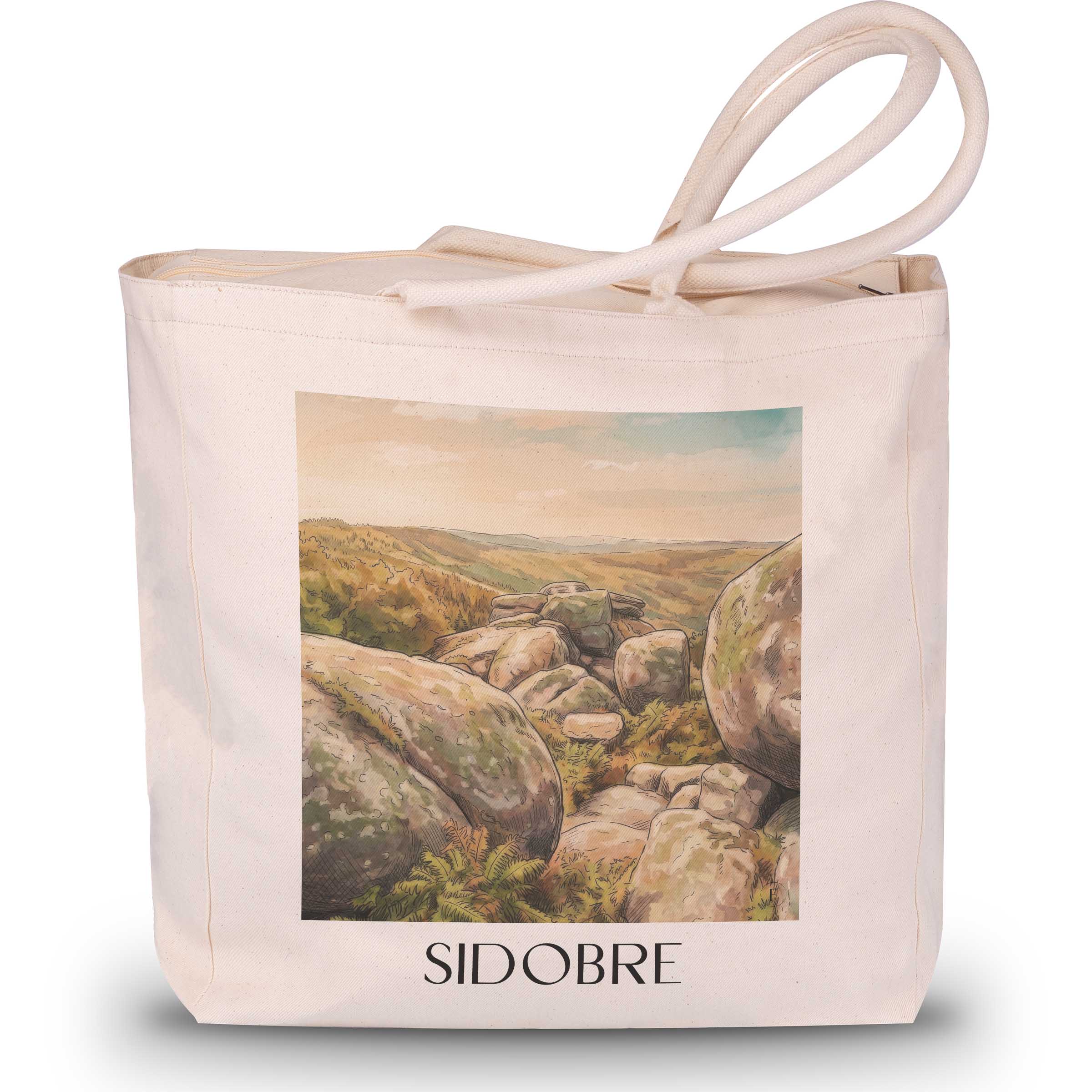 sidobre-okzitanien-frankreich-einkaufstasche-aquarell
