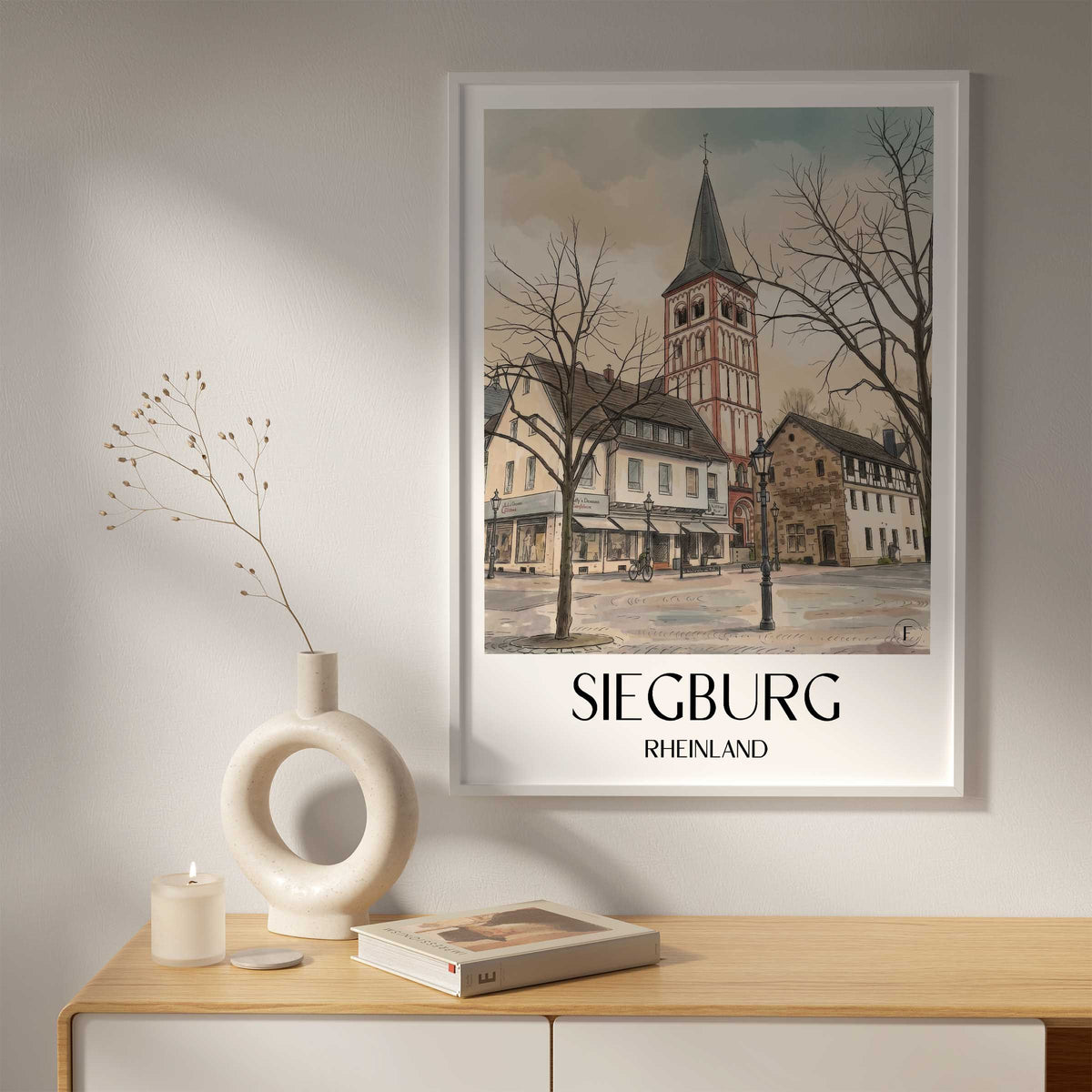 siegburg-rheinland-deutschland-poster-aquarell