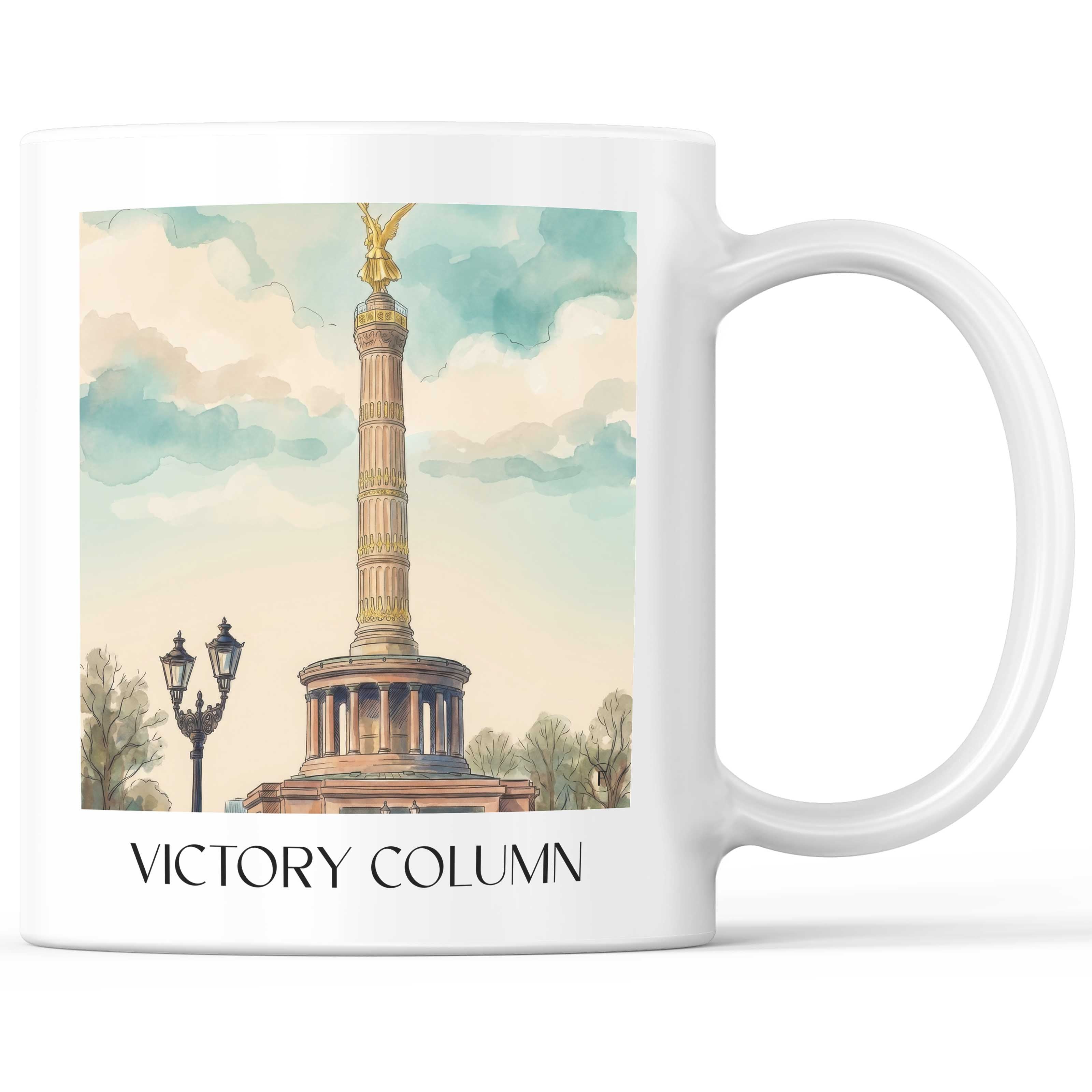 Siegessäule Kaffeebecher - Berlin - Deutschland Becher - Kaffeetasse im Aquarell Stil - favplace