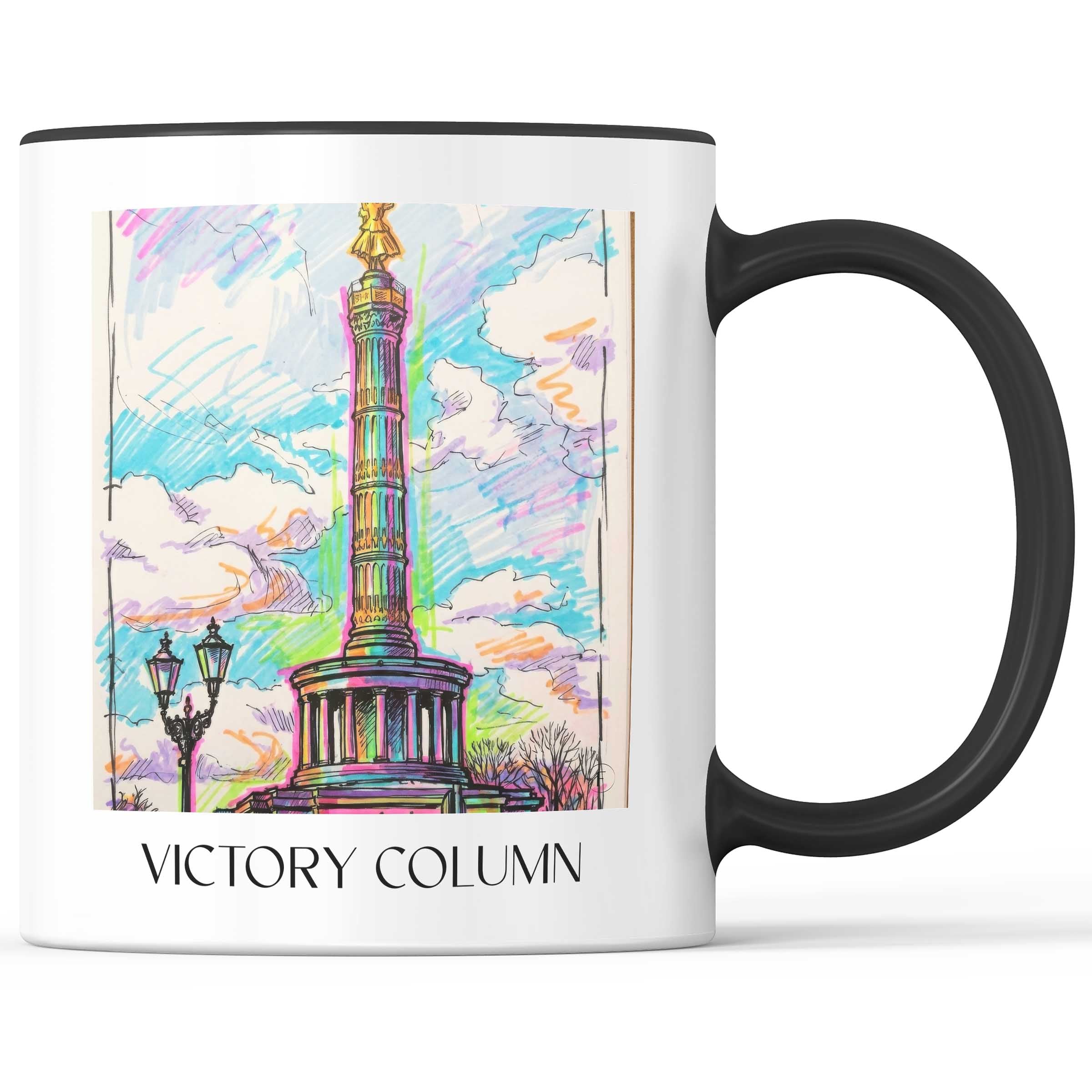 Siegessäule Kaffeebecher - Berlin - Deutschland Becher - Kaffeetasse im Tag Graffiti Stil