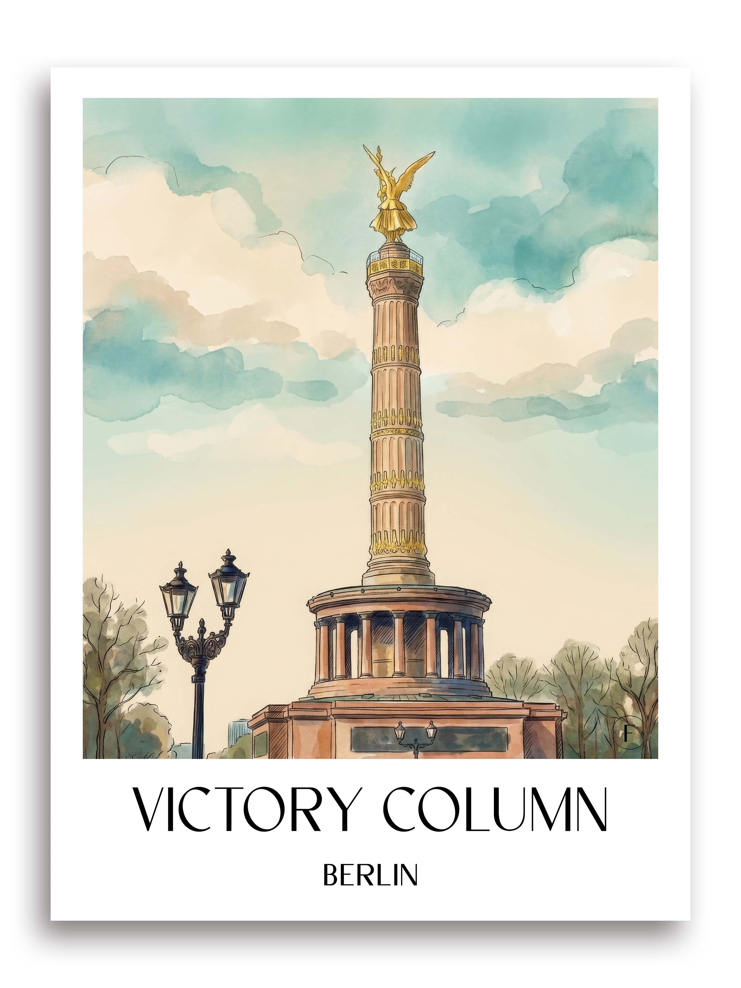 Siegessäule Poster - Berlin - Deutschland Kunstdruck - Aquarell von A4 bis A1 - favplace